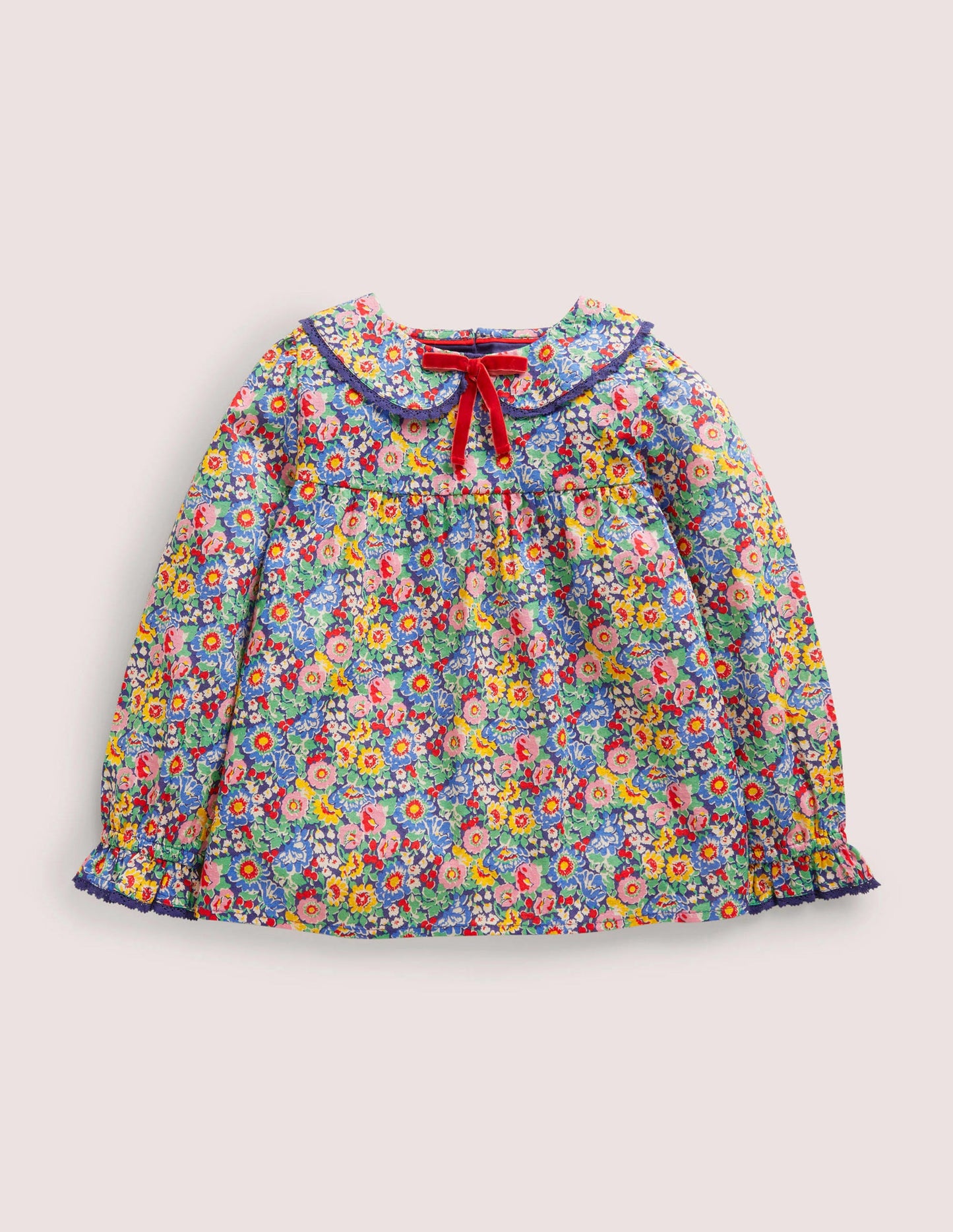 Detailed Collar Woven Top-Multi Floral