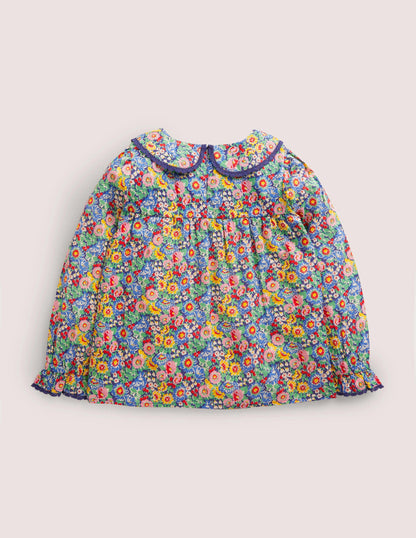Detailed Collar Woven Top-Multi Floral-2
