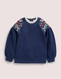 Embroidered Sweatshirt-College Navy