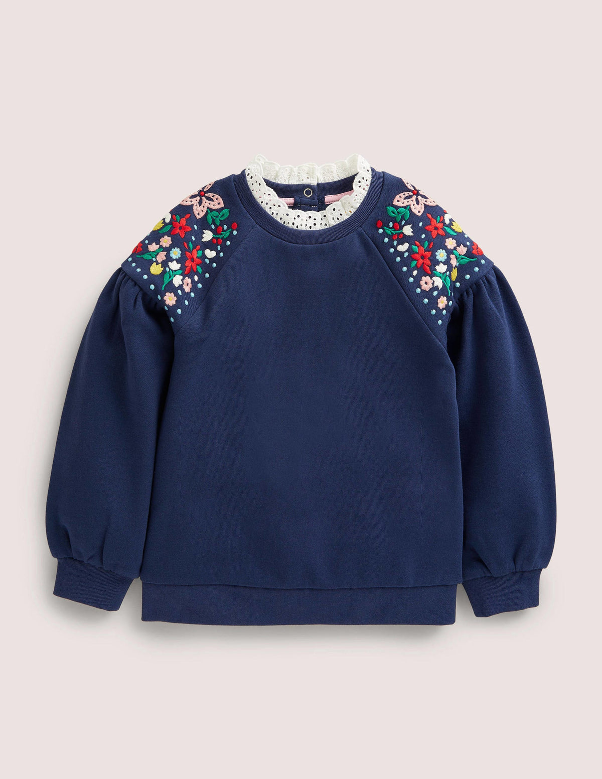 Embroidered Sweatshirt-College Navy - Image 1