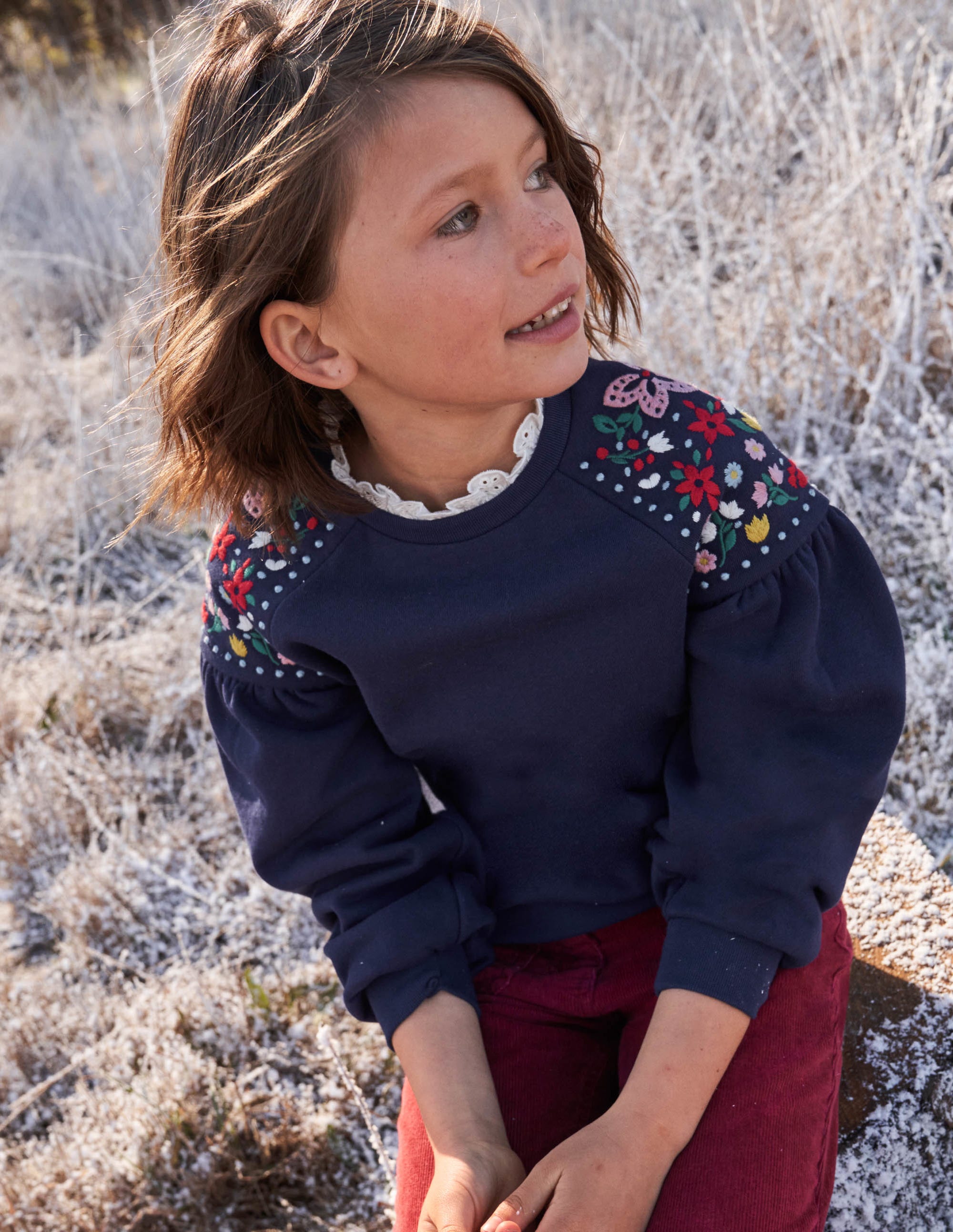 Embroidered Sweatshirt-College Navy - Image 4