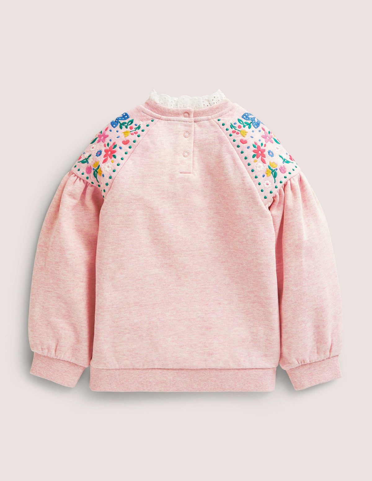 Embroidered Sweatshirt-Pink Marl-2