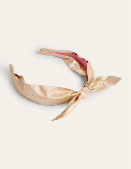 Knot Bow Headband-Gold