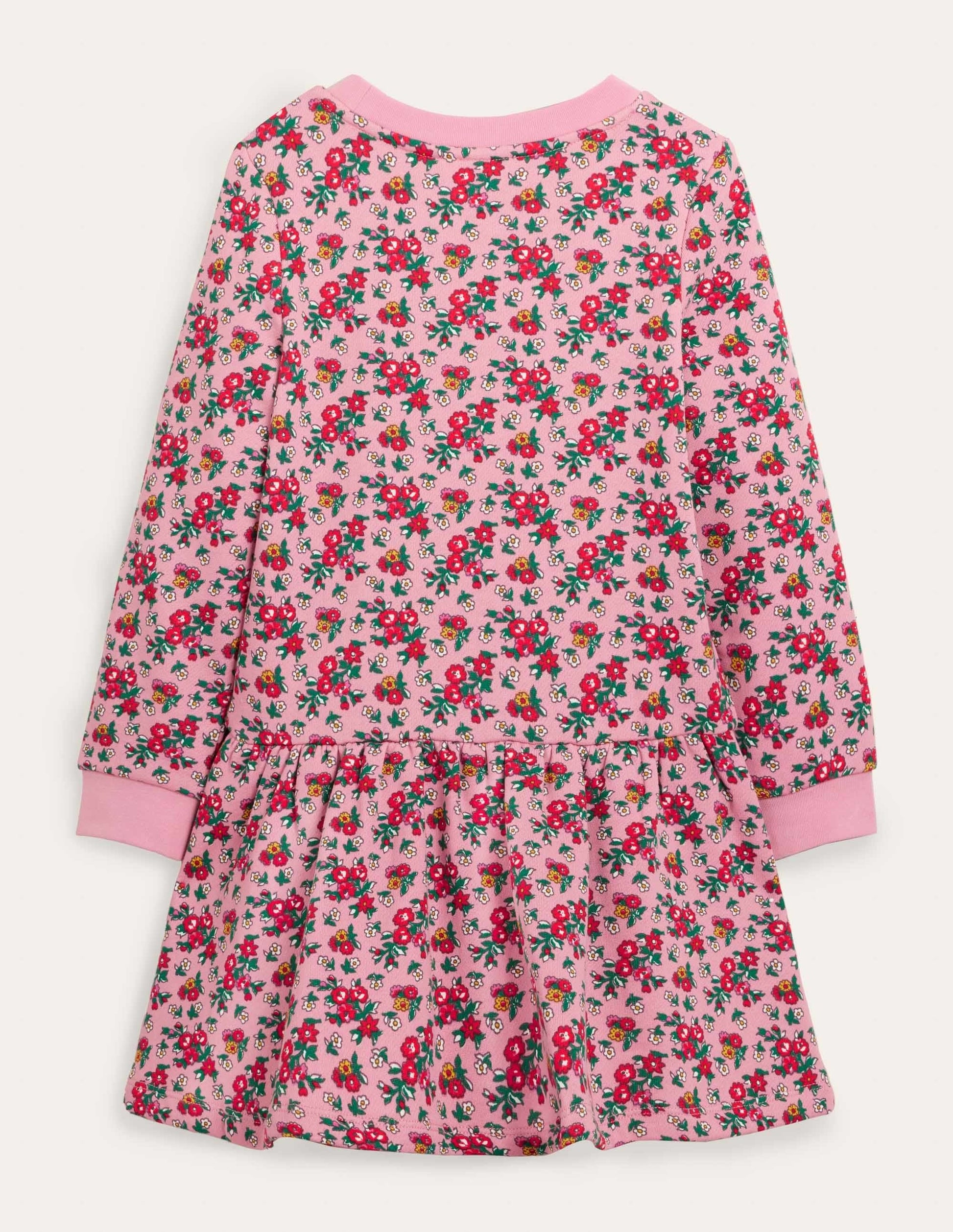 Cosy Printed Sweatshirt Dress-Formica Pink Floral-2