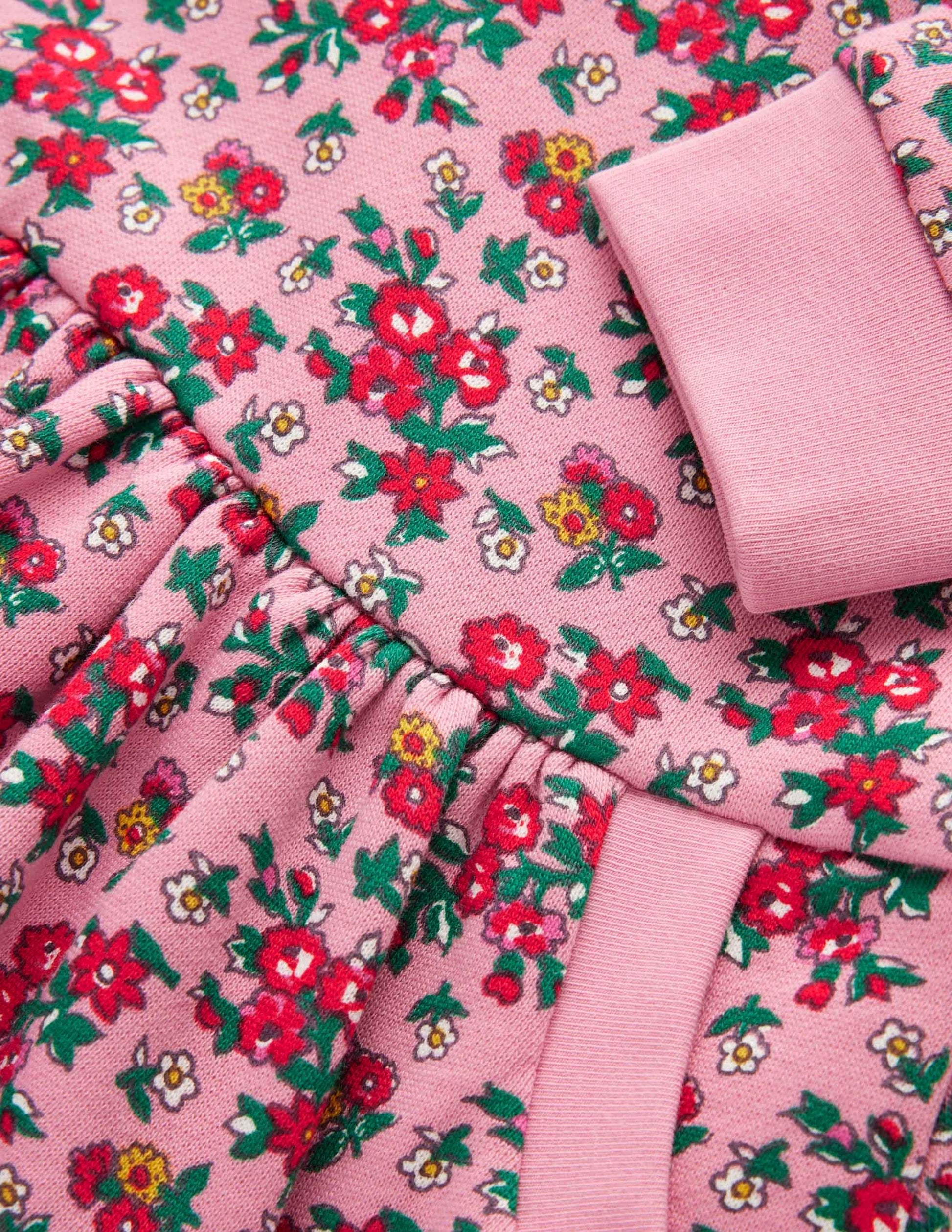 Cosy Printed Sweatshirt Dress-Formica Pink Floral-3