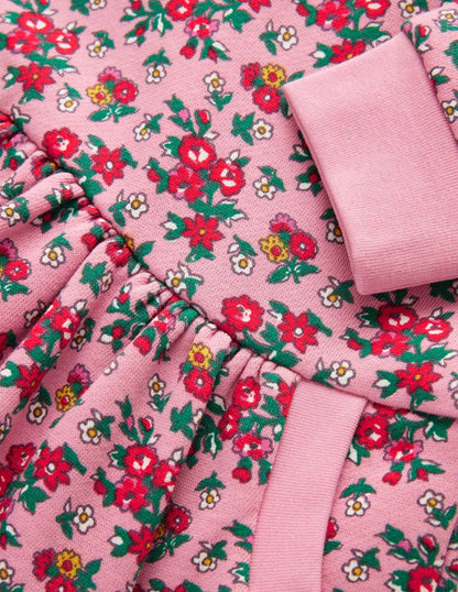 Cosy Printed Sweatshirt Dress-Formica Pink Floral-3