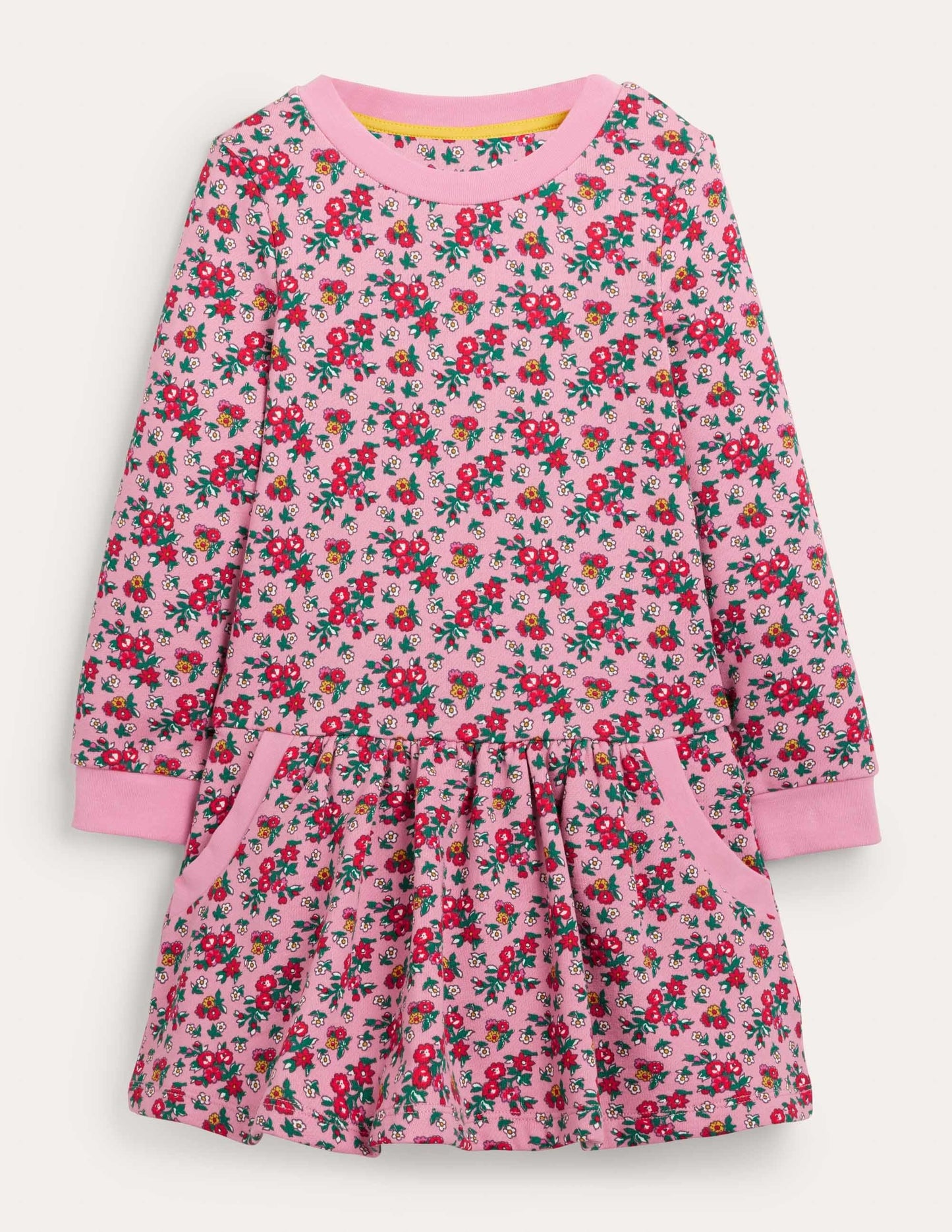 Cosy Printed Sweatshirt Dress-Formica Pink Floral