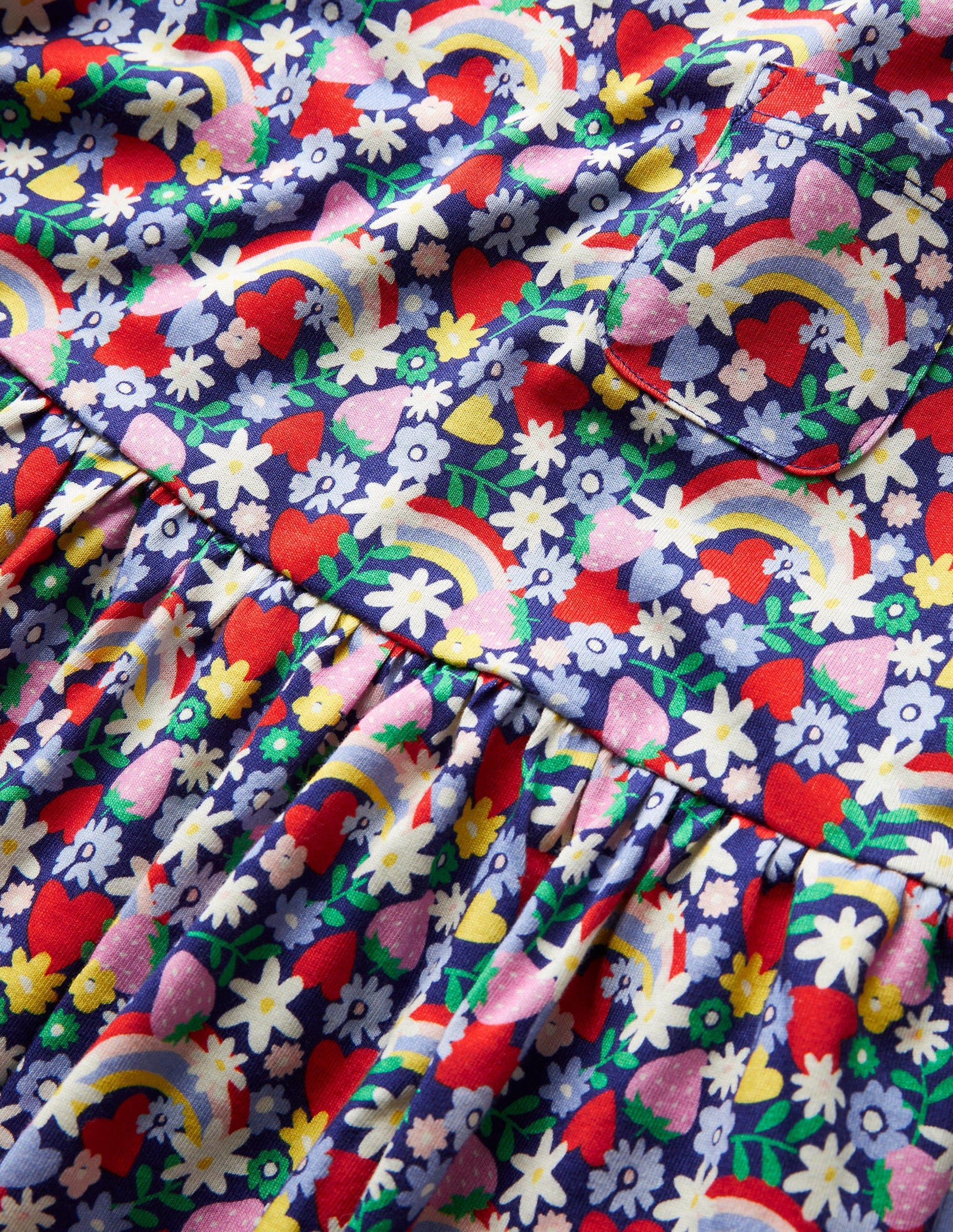 Short Sleeve Fun Jersey Dress-Multi Rainbow Ditsy-3