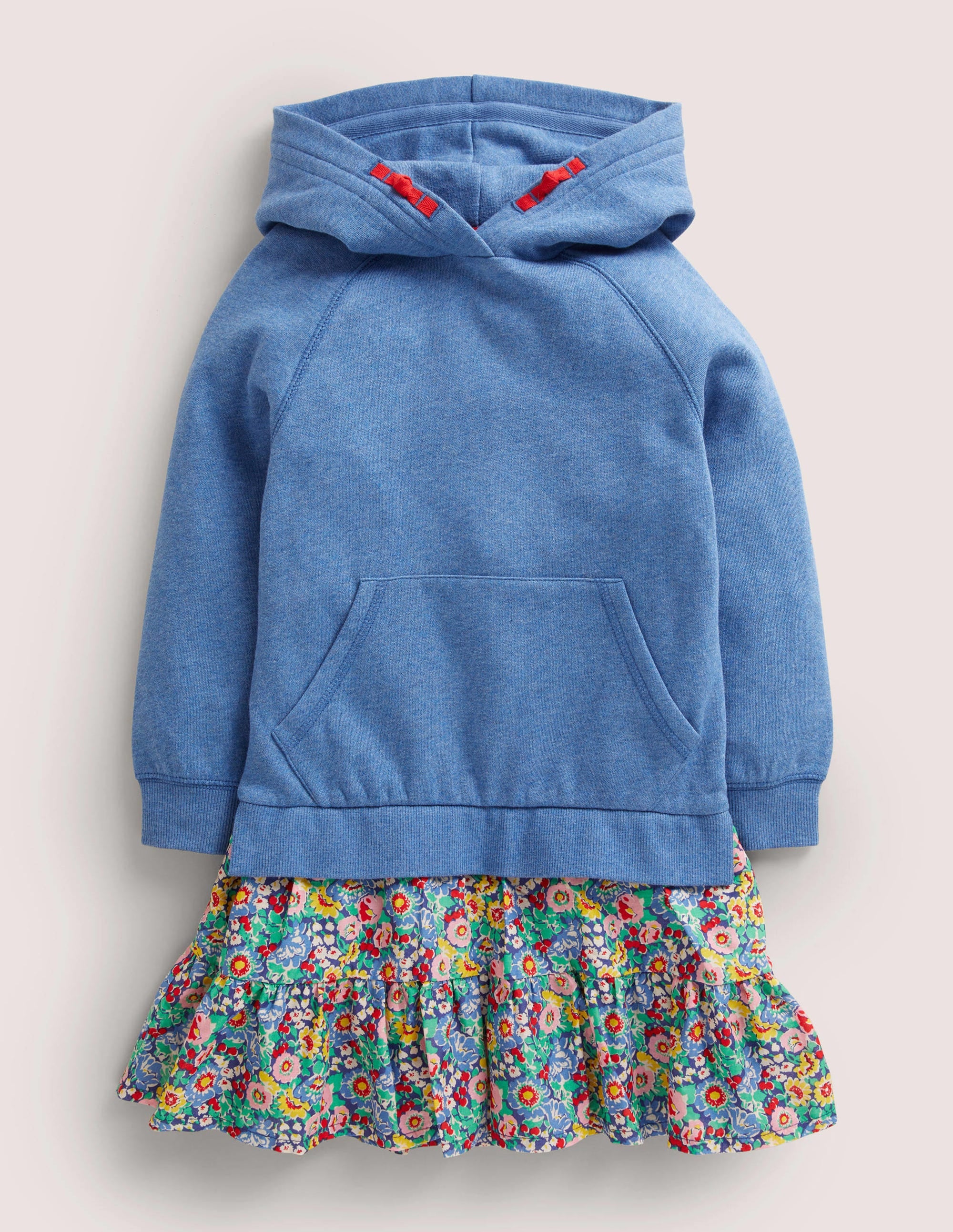 Cosy Hooded Sweat Dress-Multi Floral - Image 1