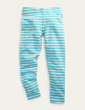 Fun Leggings-Aqua Blue/Ivory