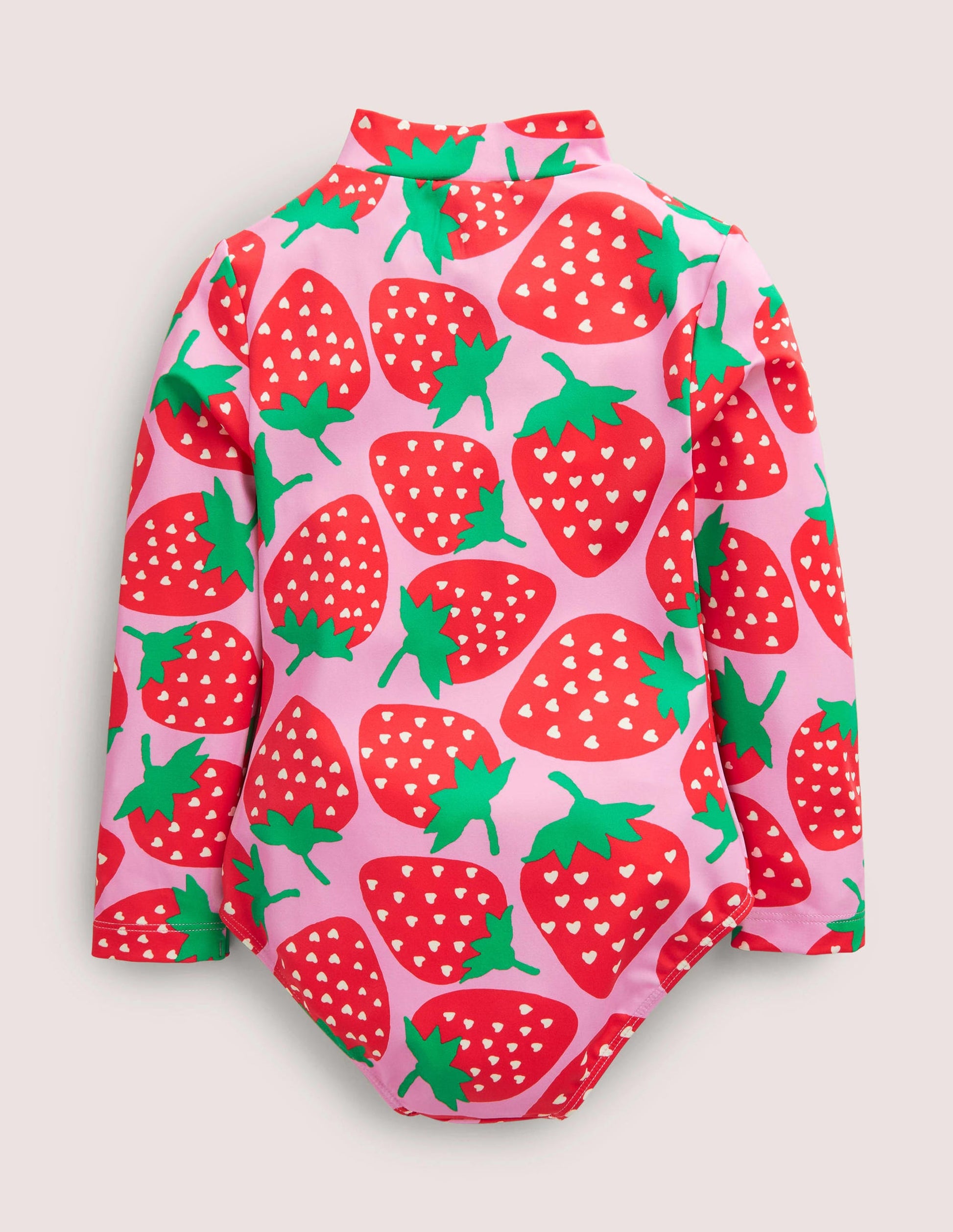 Long-sleeved Swimsuit-Tickled Pink Strawberries-2