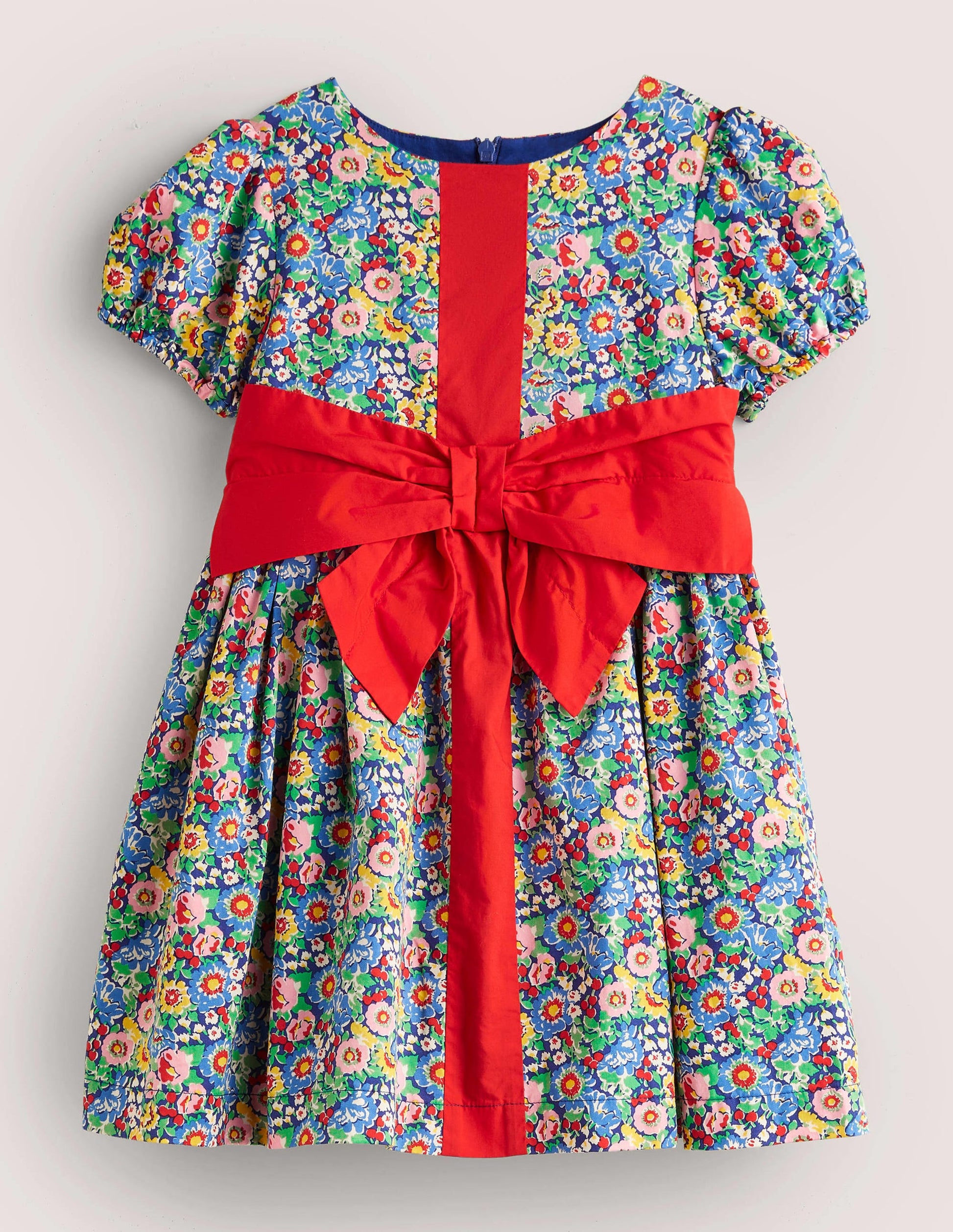 Floral Bow Party Dress-Multi Floral Bow-1