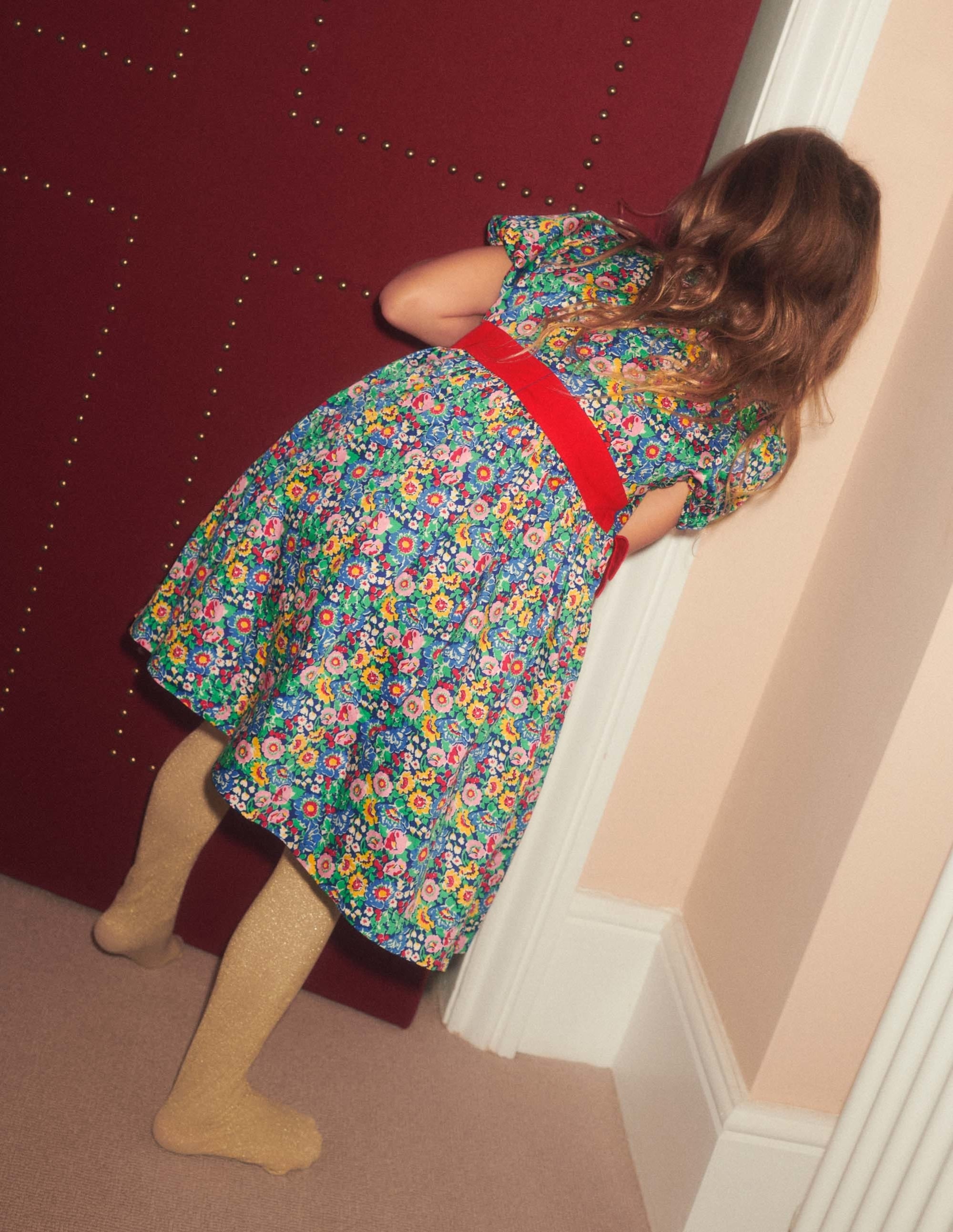 Floral Bow Party Dress-Multi Floral Bow - Image 6