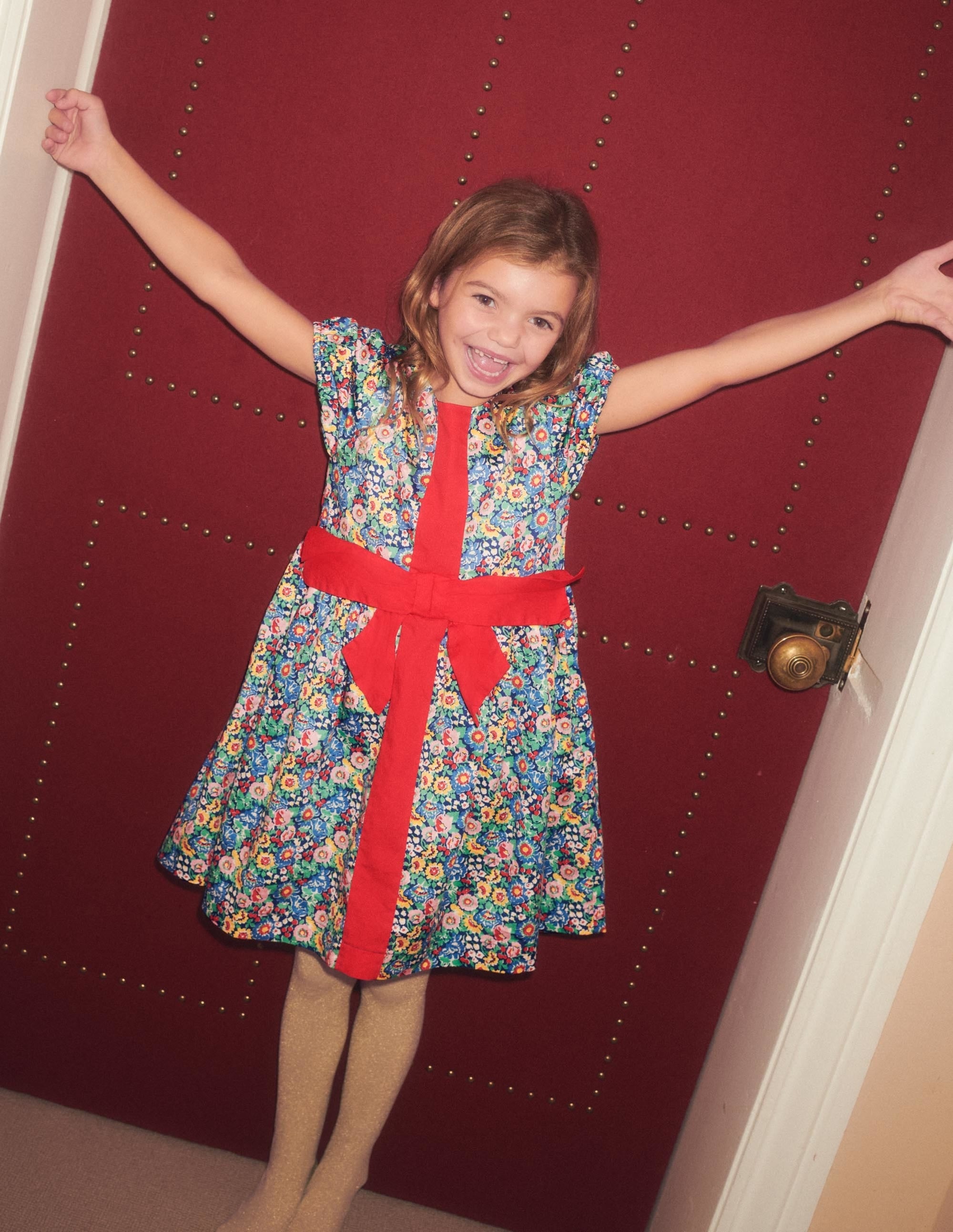 Floral Bow Party Dress-Multi Floral Bow - Image 7