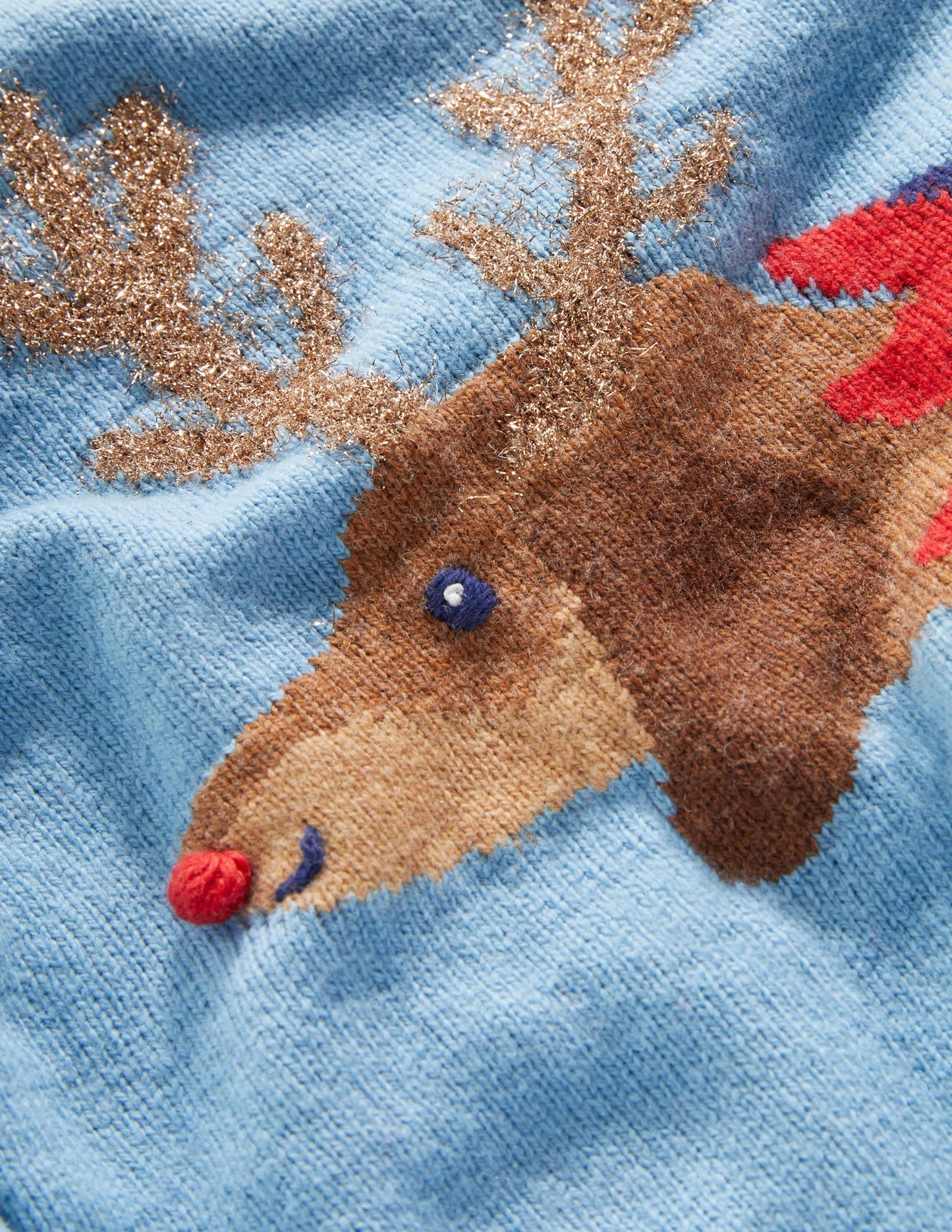 Blue Festive Dog Print Christmas Jumper-Dusty Blue Dog Cracker