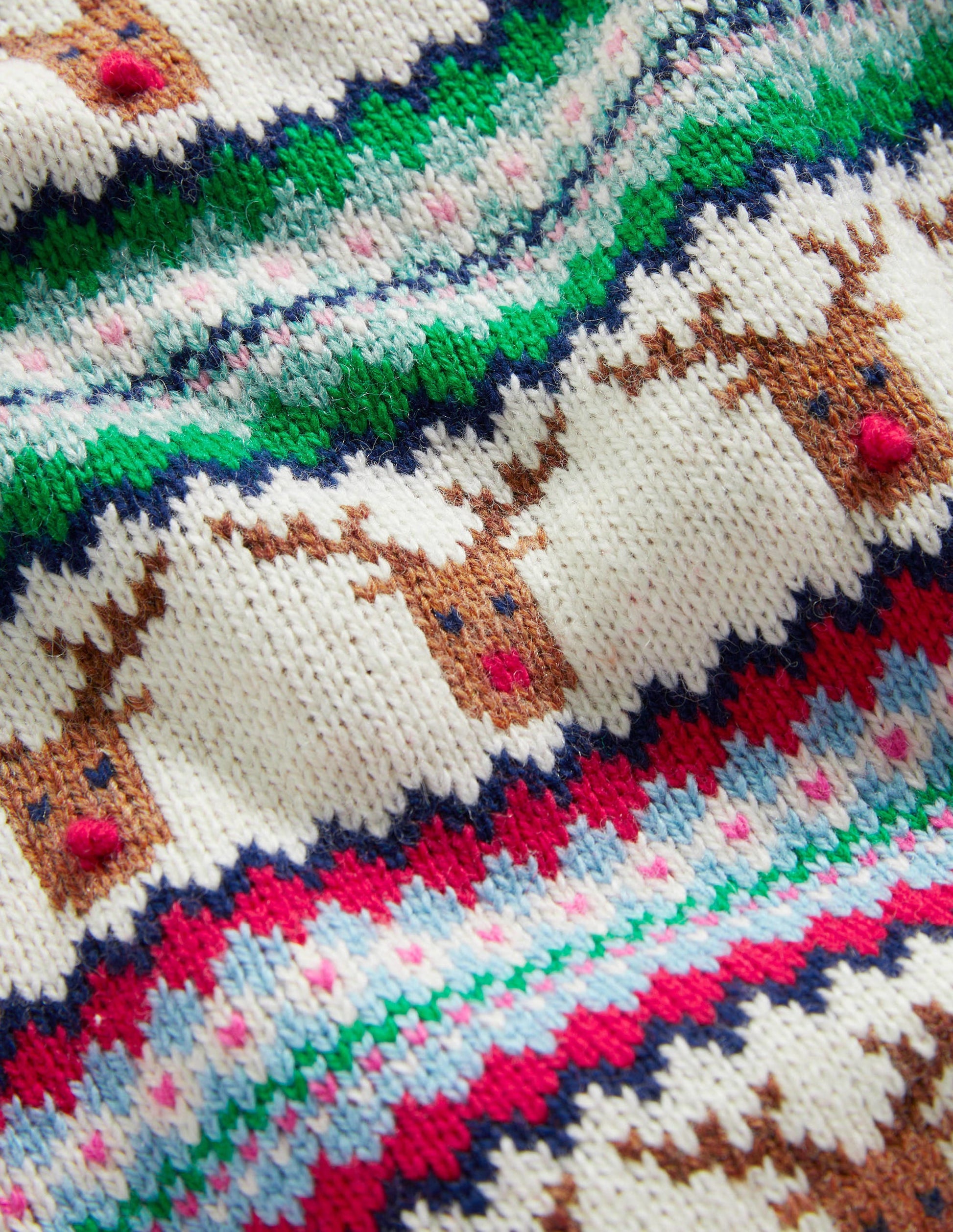 Reindeer Fair Isle Christmas Jumper-Multi Stripe Reindeer-3