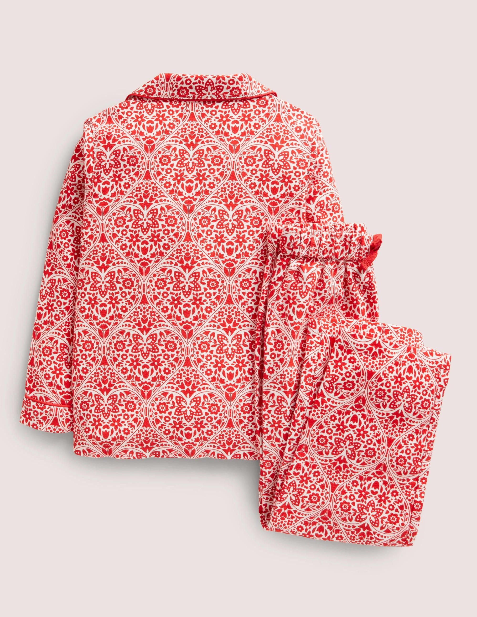 Woven Mini Me Pyjama Set-Rockabilly Red Folk Hearts - Image 2