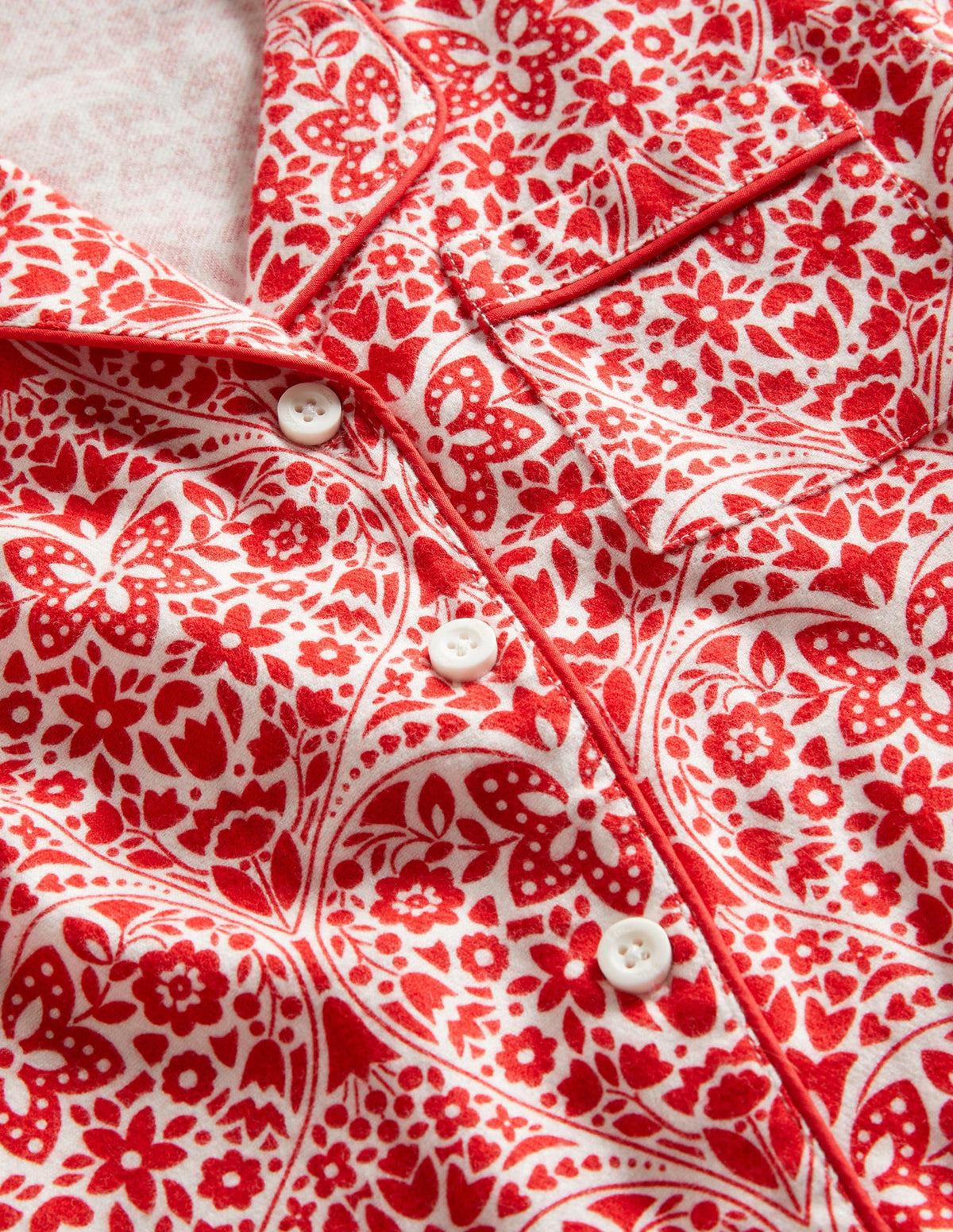Woven Mini Me Pyjama Set-Rockabilly Red Folk Hearts-3