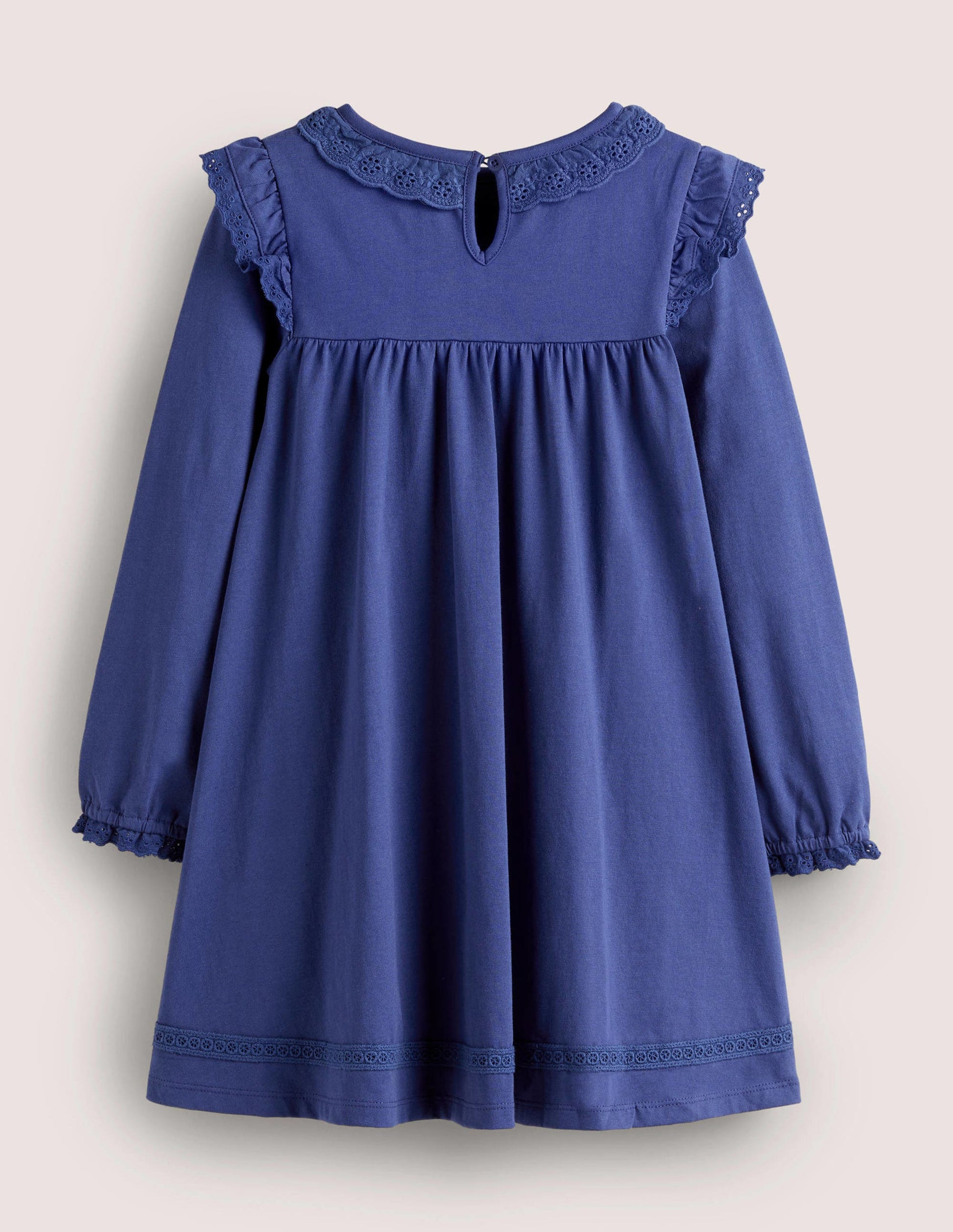 Broderie Frill Dress-Starboard Blue-2