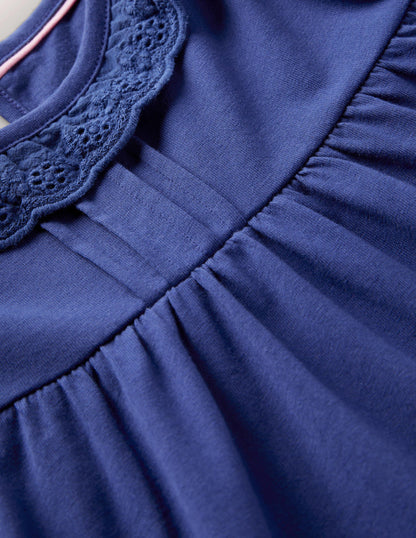 Broderie Frill Dress-Starboard Blue-3