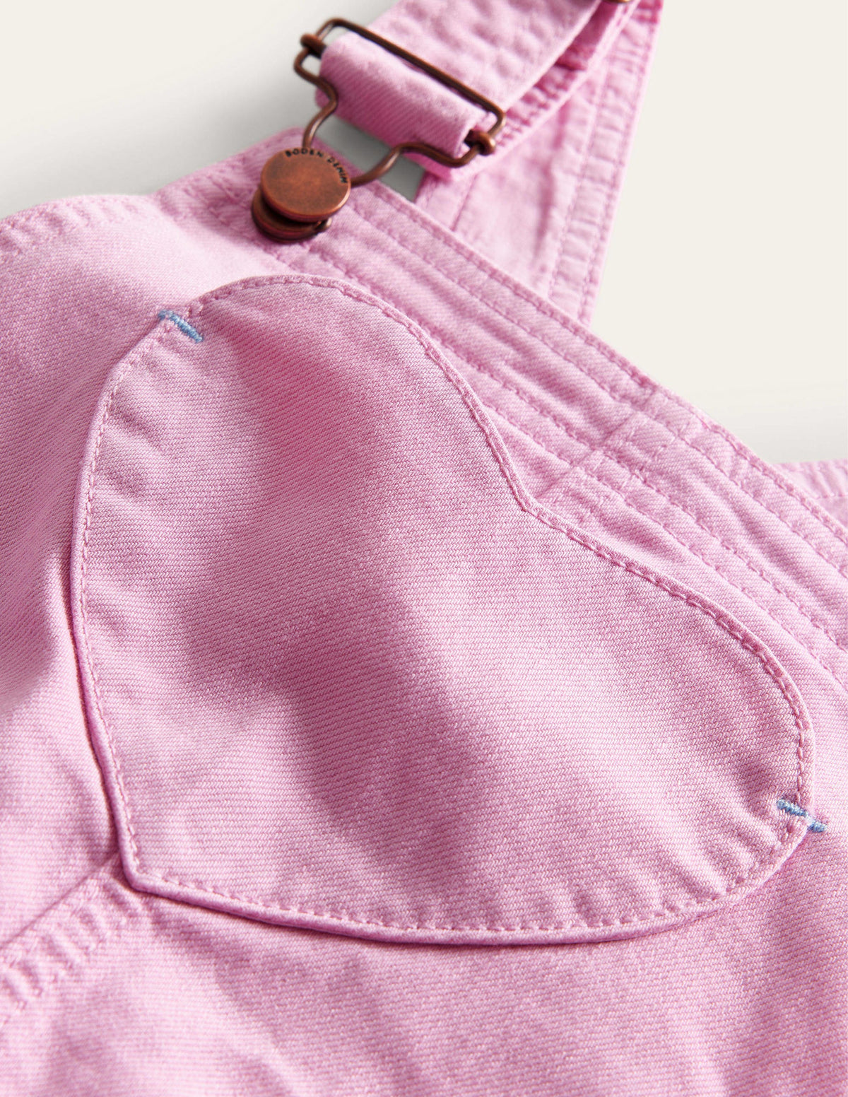Heart Pocket Short Dungarees-Lilac Pink - Image 3