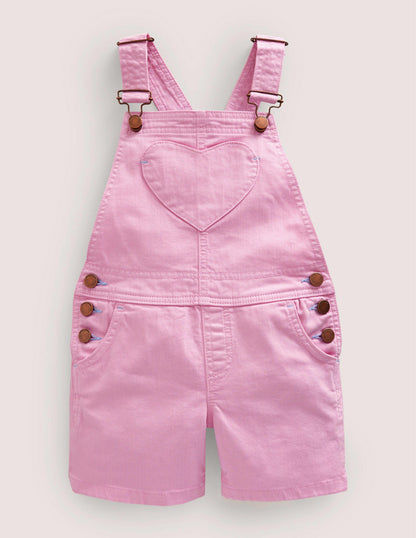 Heart Pocket Short Dungarees-Lilac Pink-1