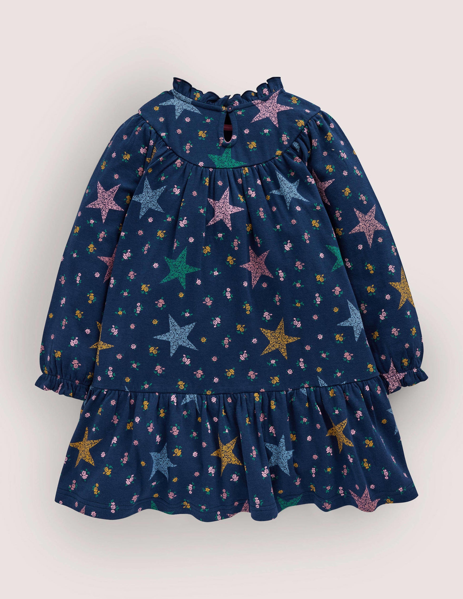 Lightweight Sweat Dress-College Navy Star Floral-2