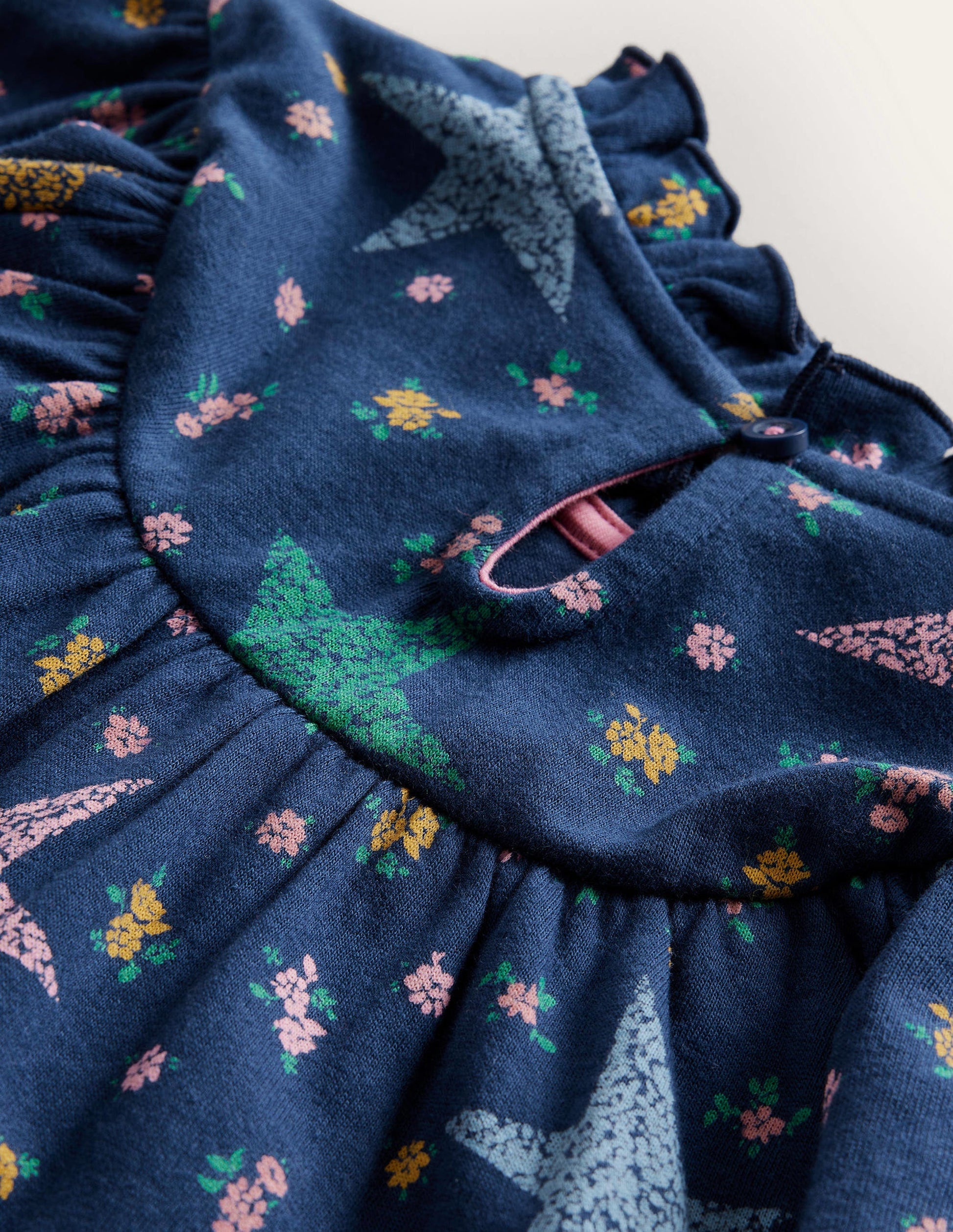 Lightweight Sweat Dress-College Navy Star Floral-3