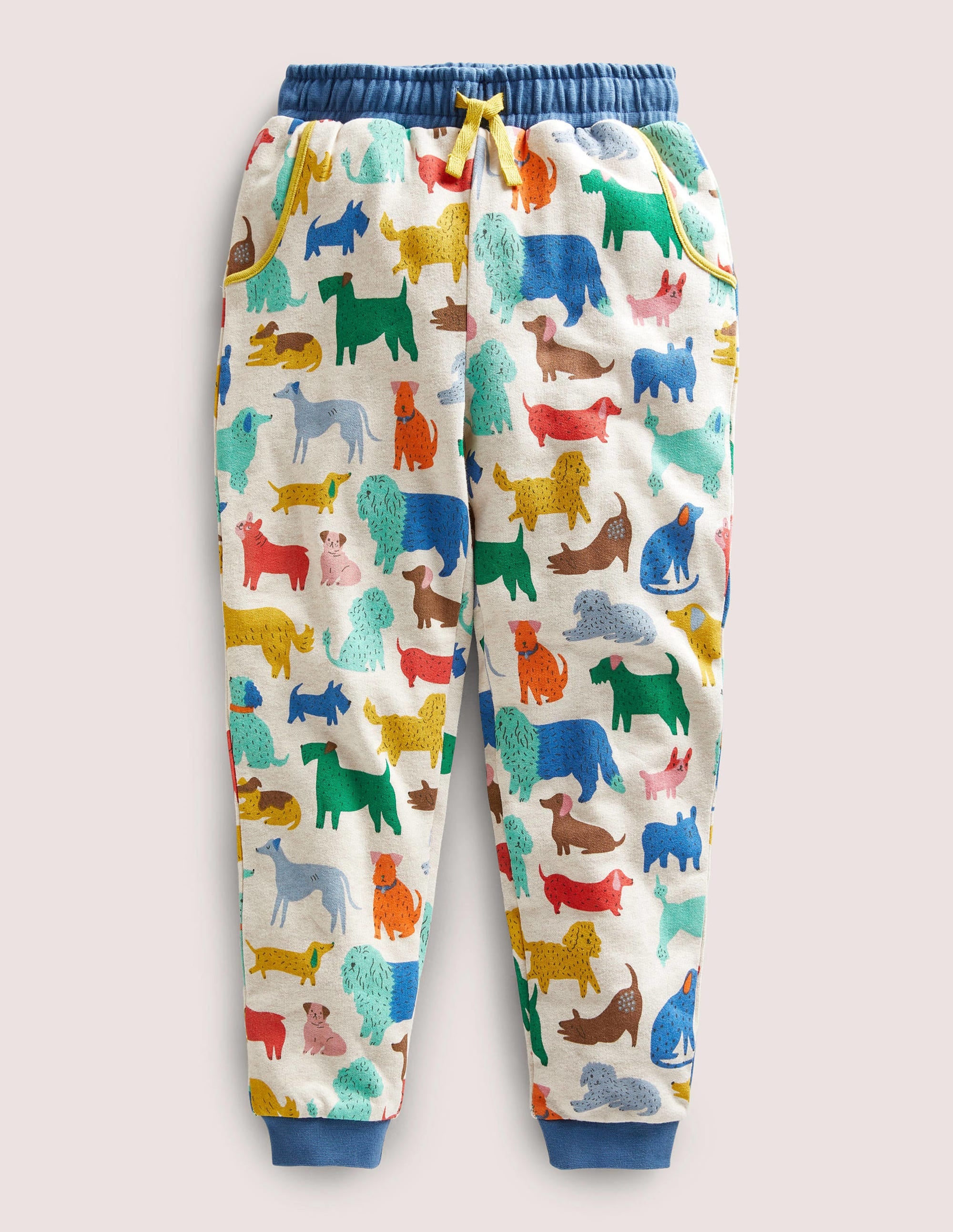 Printed Jogger-Oatmeal Marl Playful Pups - Image 1