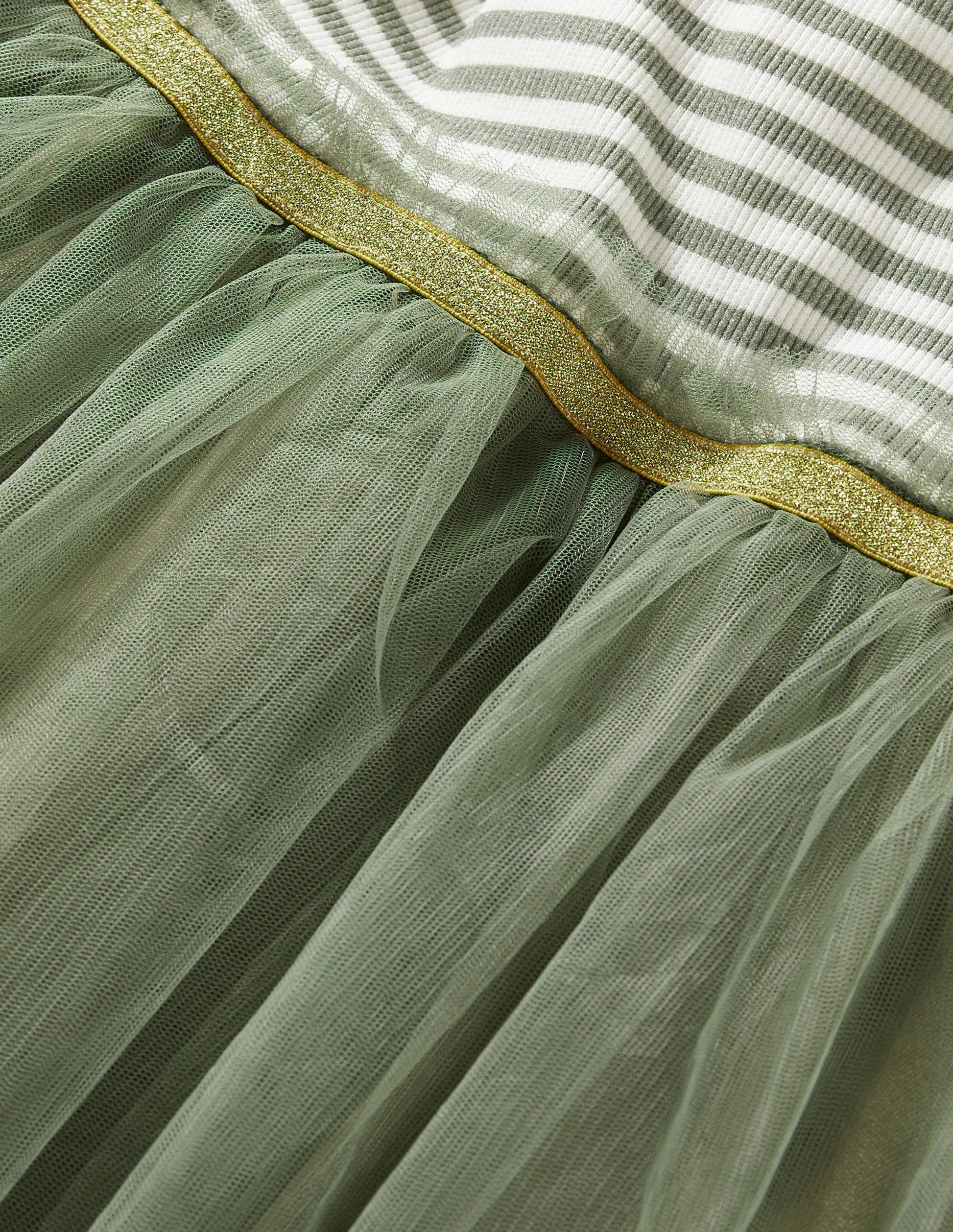 Jersey Tulle Mix Dress-Army-3