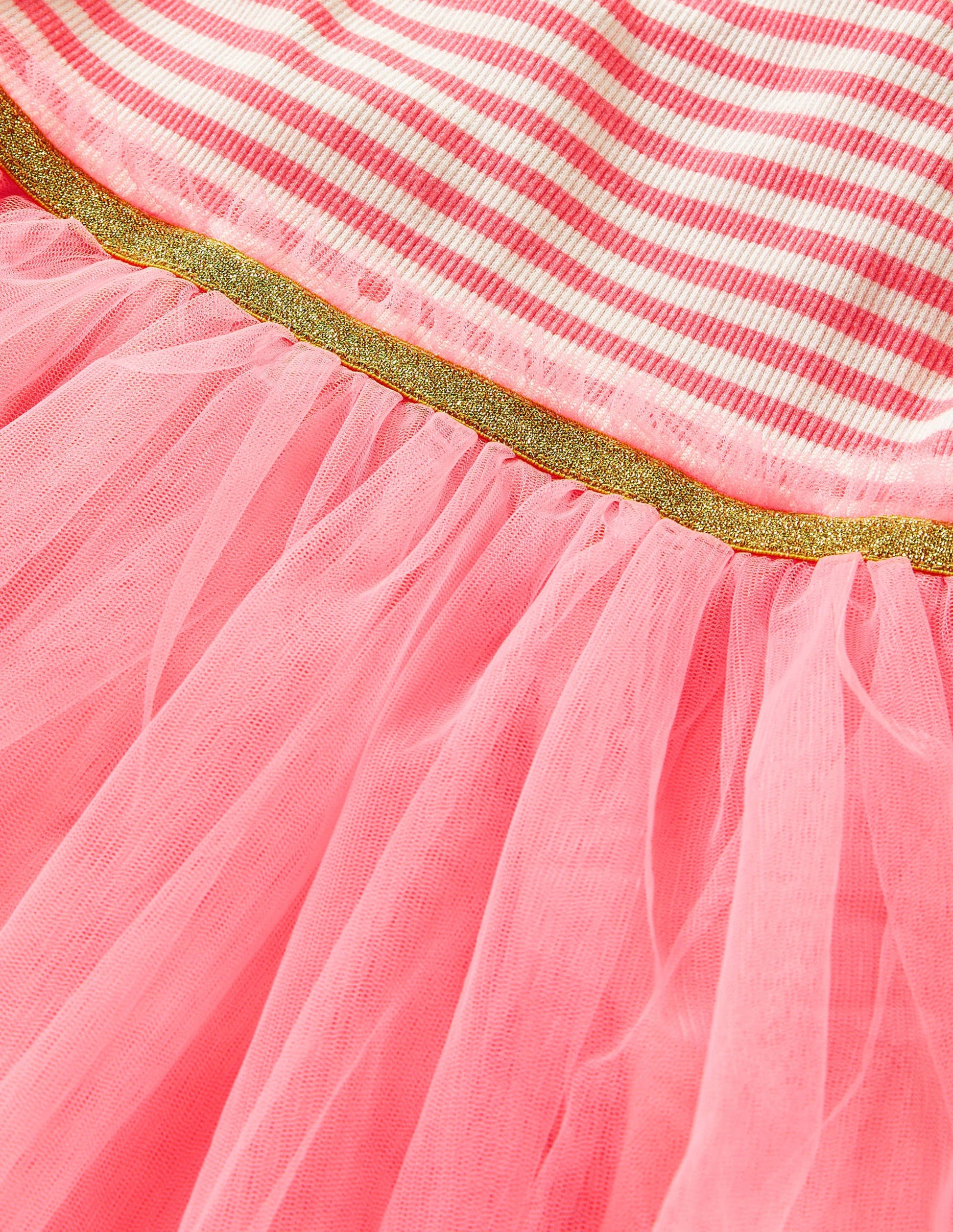 Jersey Tulle Mix Dress-Light Rose-3