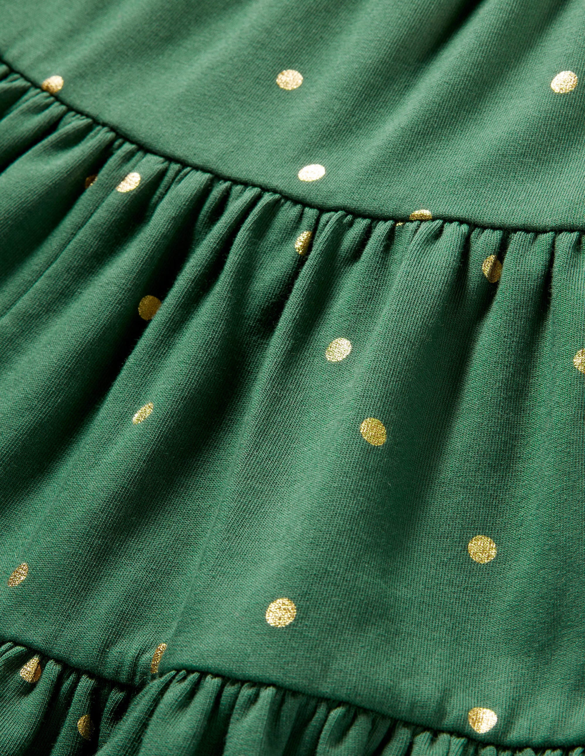 Three Tiered Midi Skirt-Trekking Green/Gold Spot - Image 3