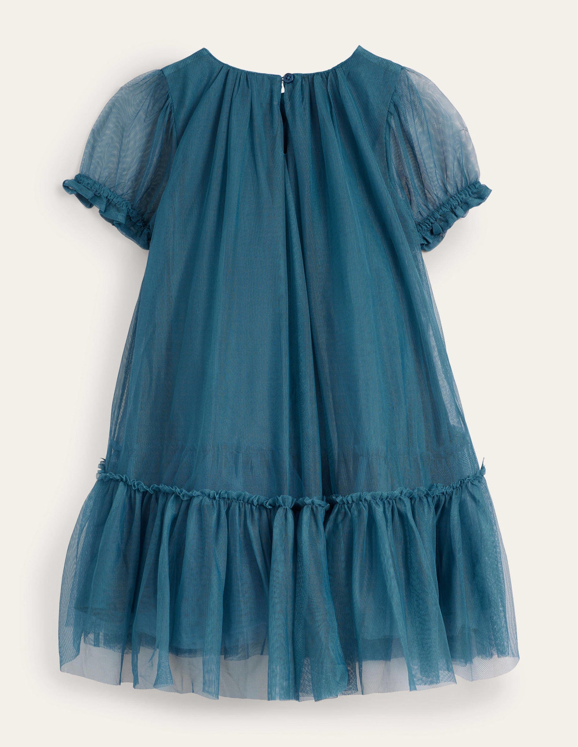 A line Flutter Flower Dress-Baltic Blue-2