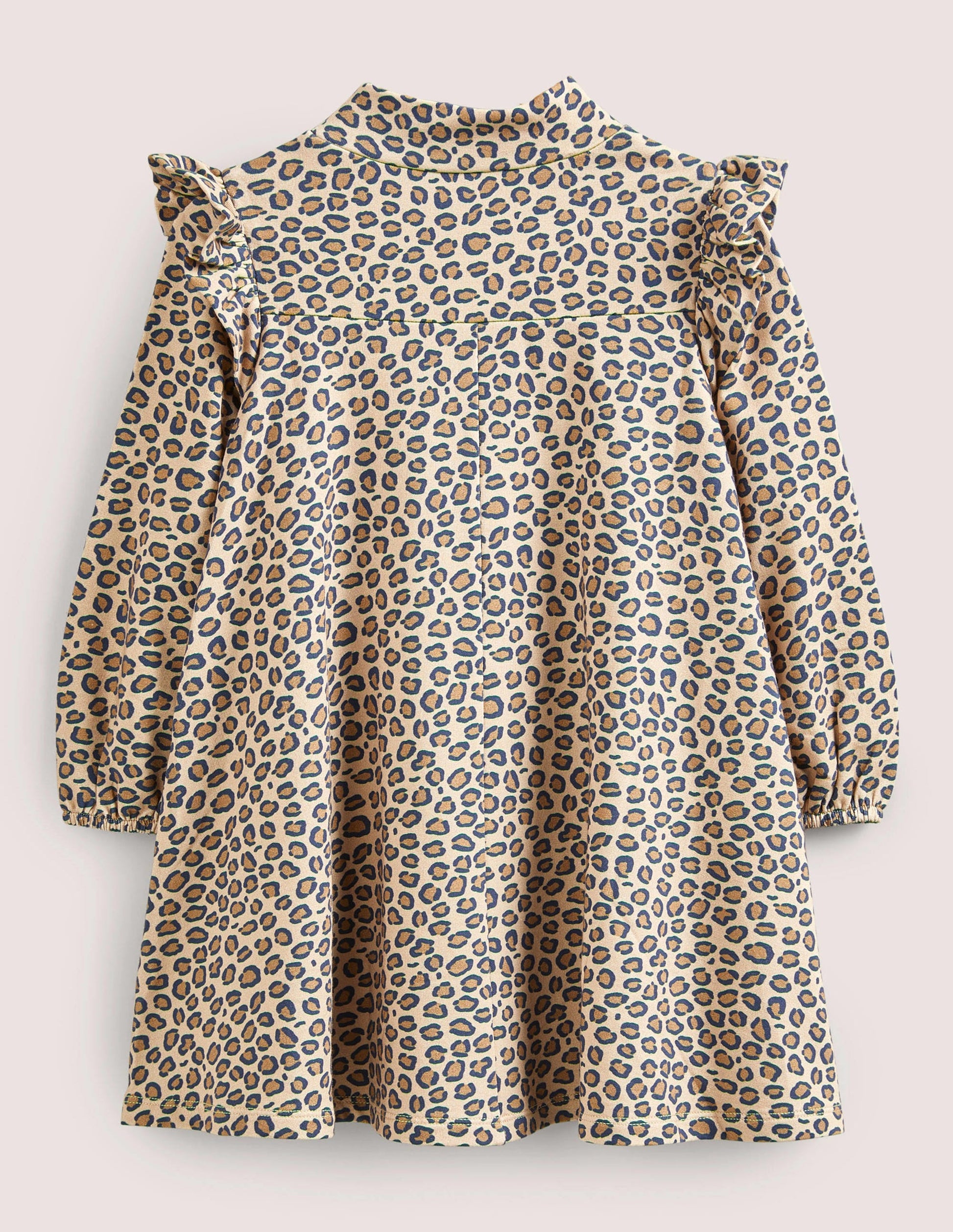 Roll Neck Midi Dress-Leopard-2
