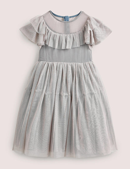 Frilly Tulle Dress-Statue Grey-1