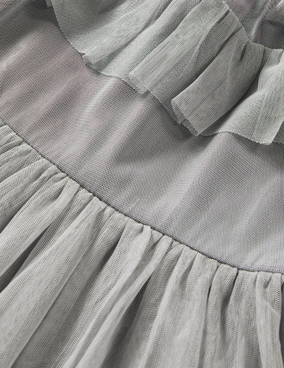 Frilly Tulle Dress-Statue Grey-3