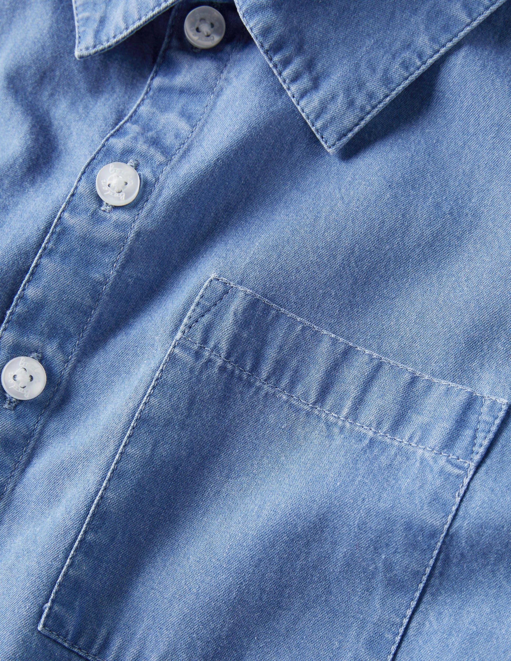 Relaxed Denim Shirt-Mid Vintage Denim-3
