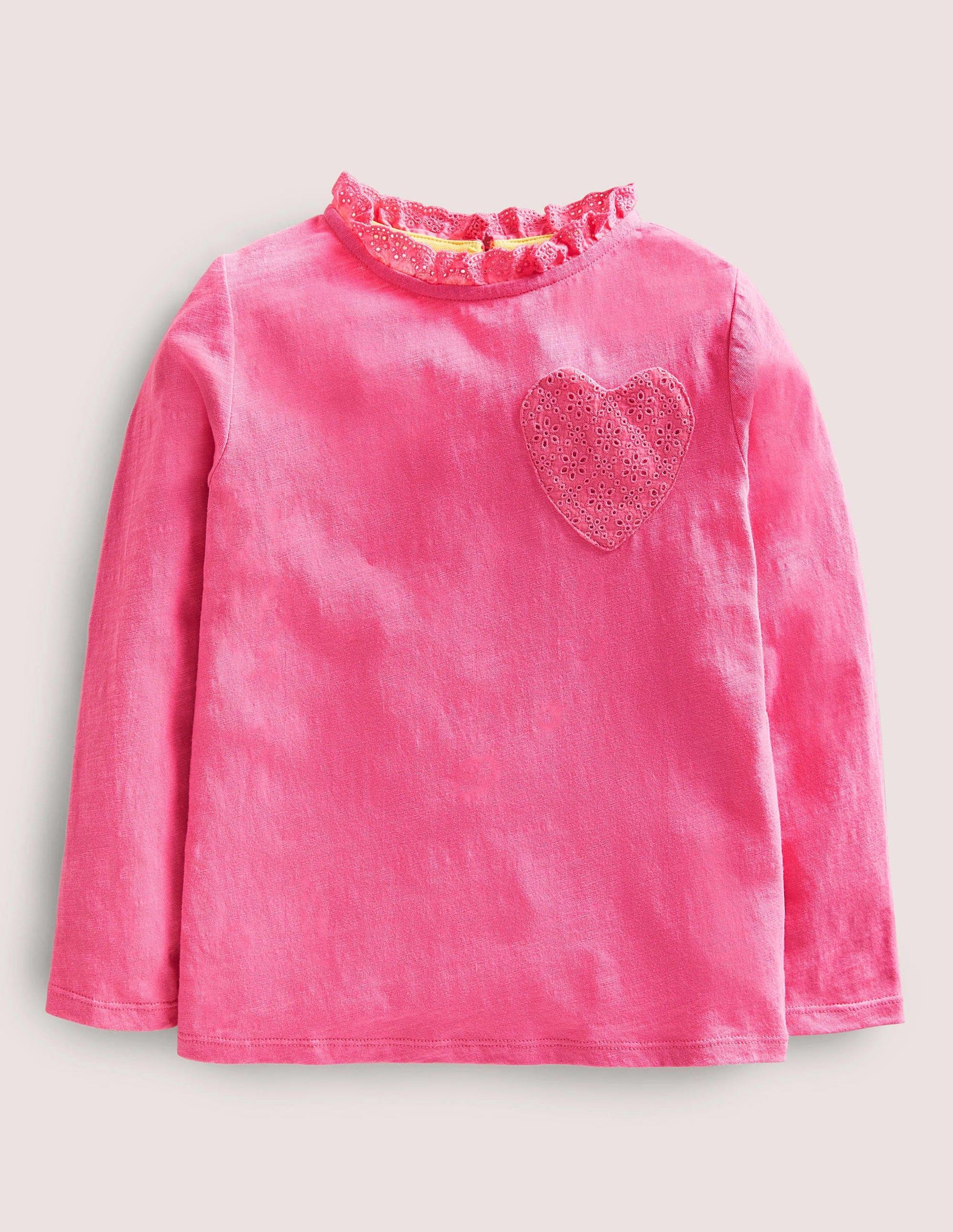 Long Sleeve Heart Pocket Top-Sweet William Pink-1