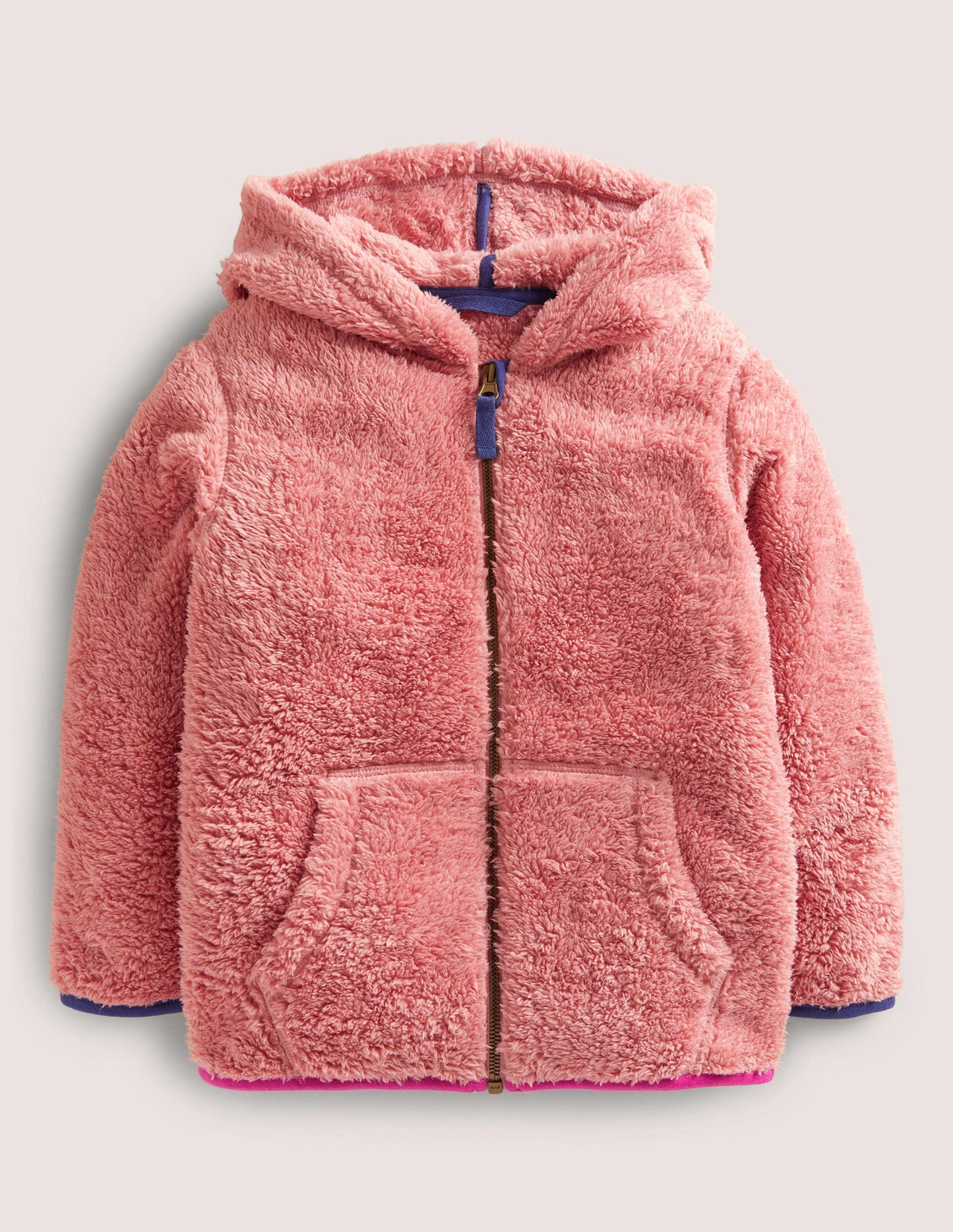 Borg Hoodie-Almond Pink