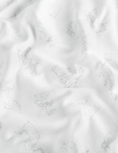 Newborn Jersey Blanket-Ivory/Grey-2