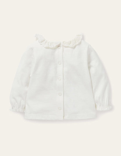 Long-Sleeved Broderie T-shirt-Ivory Broderie-2