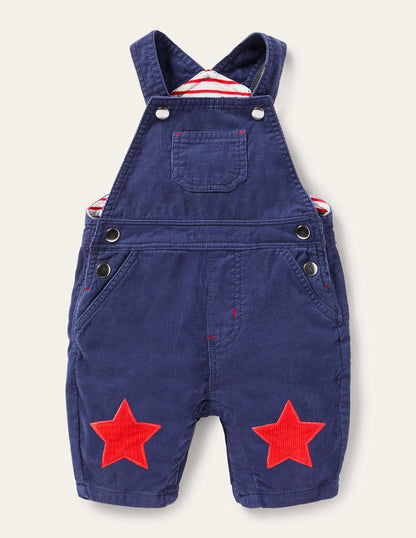 Jersey-lined Cord Dungarees-Starboard Blue-1