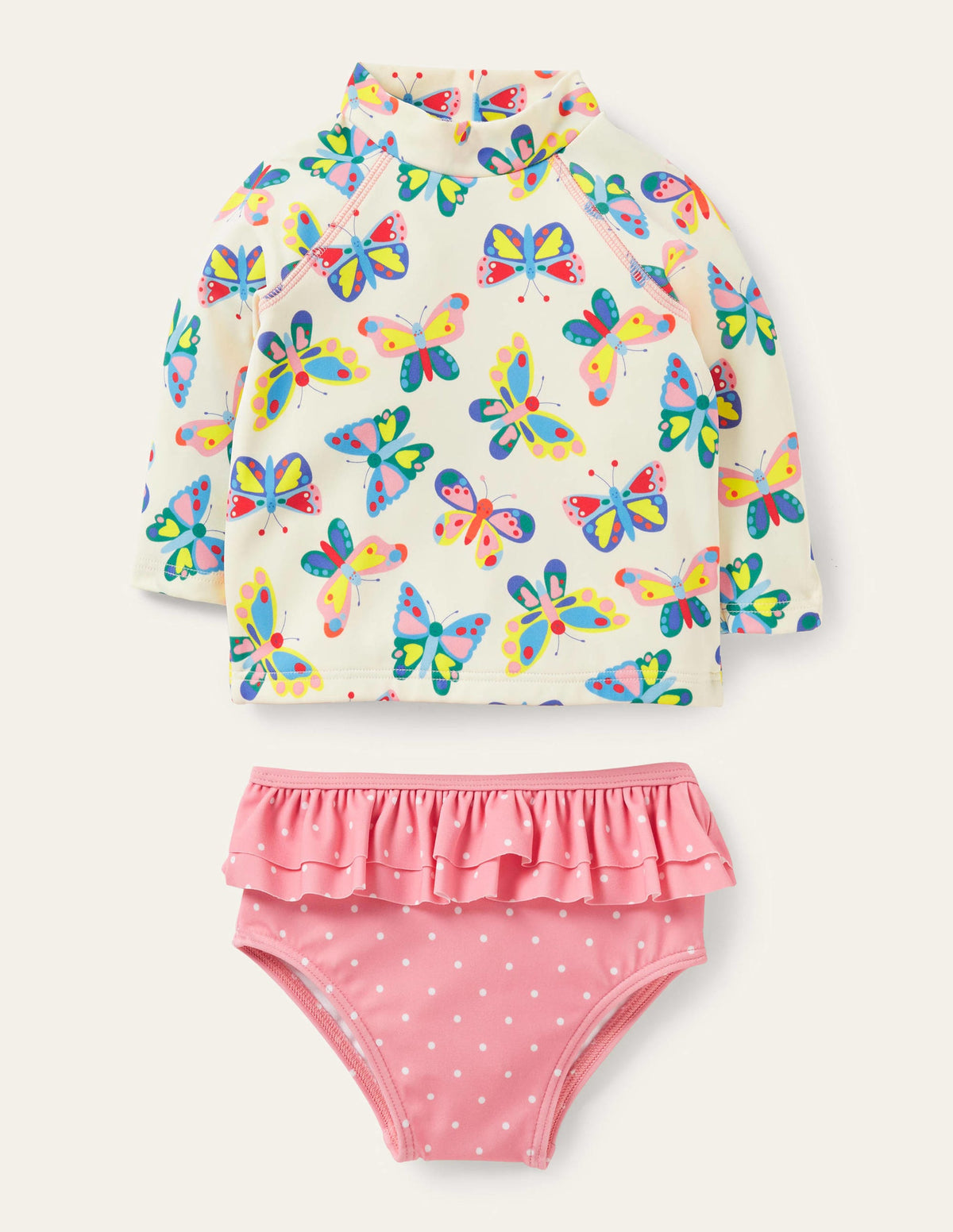 Rash Vest Set-Ivory Butterflies - Image 1