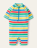 Printed Sun-safe Surf Suit-Multi Stripe