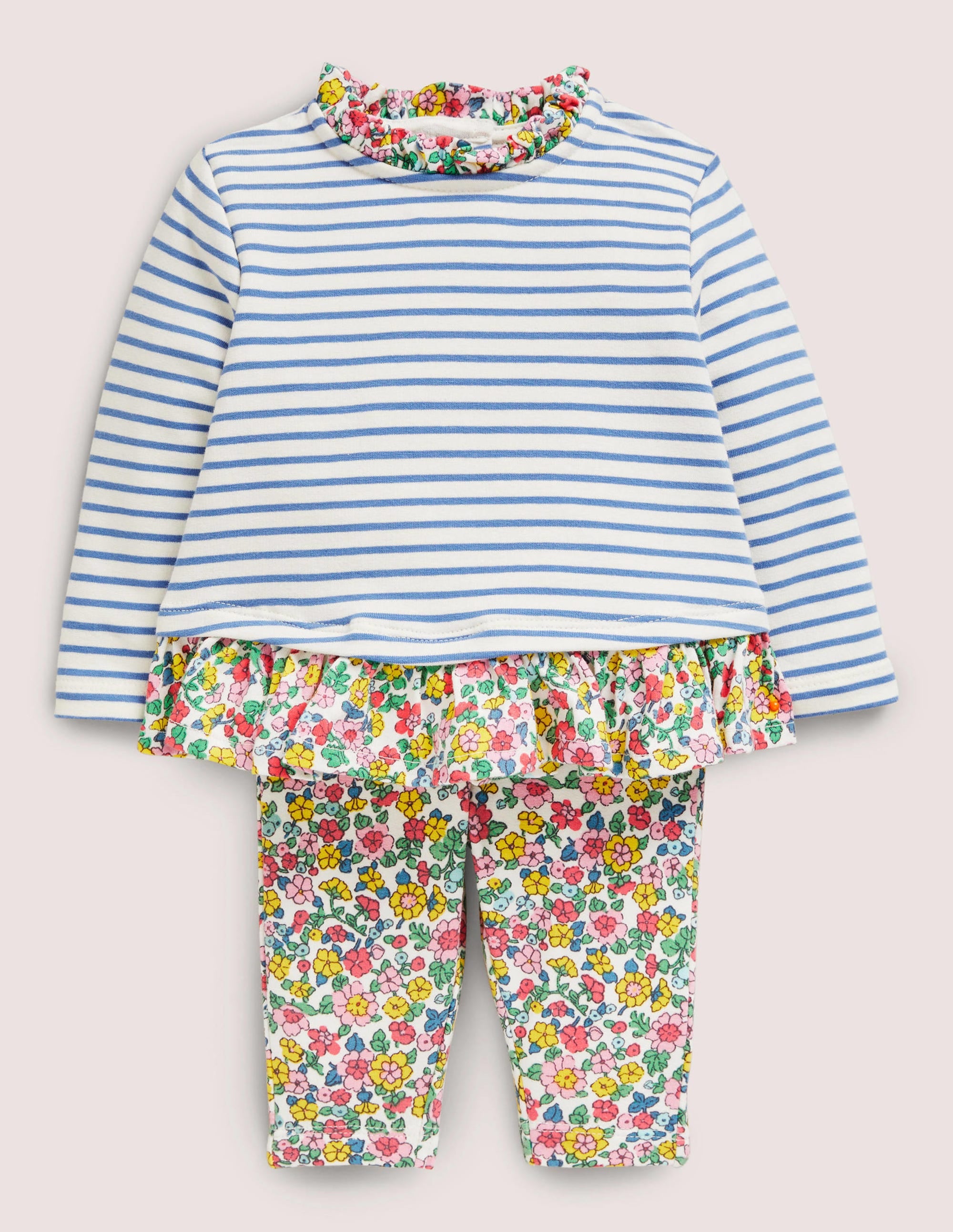 Jersey Hotchpotch Playset-Ivory/Blue Vintage Flowerbed - Image 1