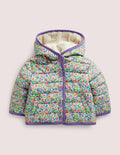 Shower Resistant Padded Jacket-Aster Purple Floral