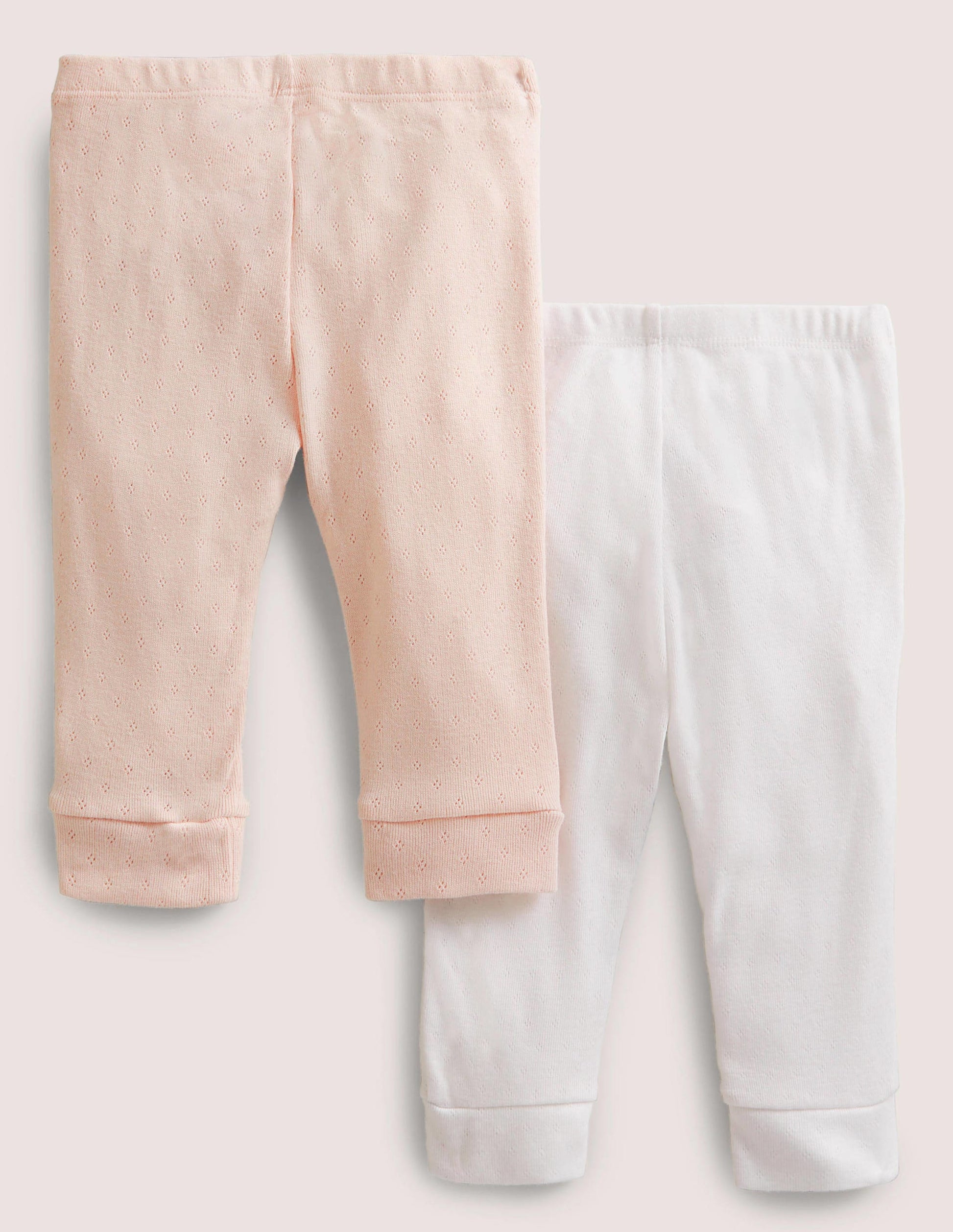 Twin Pack Pointelle Leggings-Boto Pink/Ivory-2