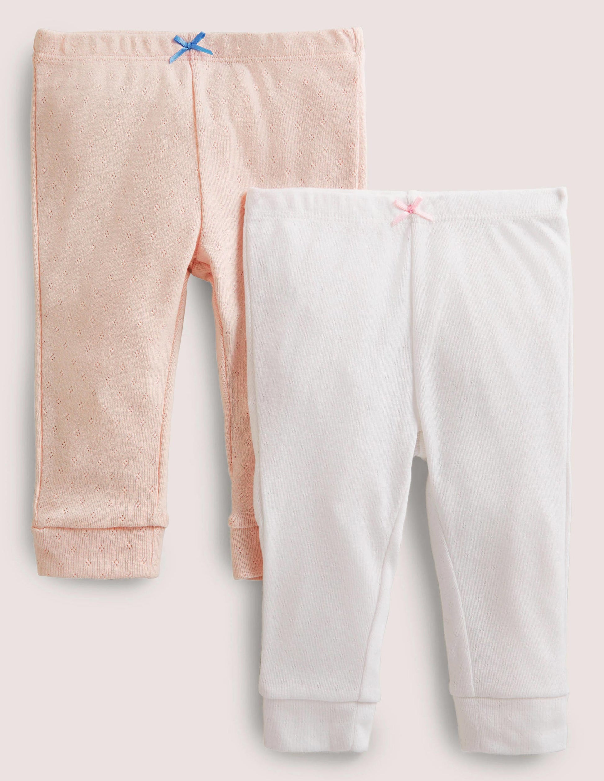 Twin Pack Pointelle Leggings-Boto Pink/Ivory-1