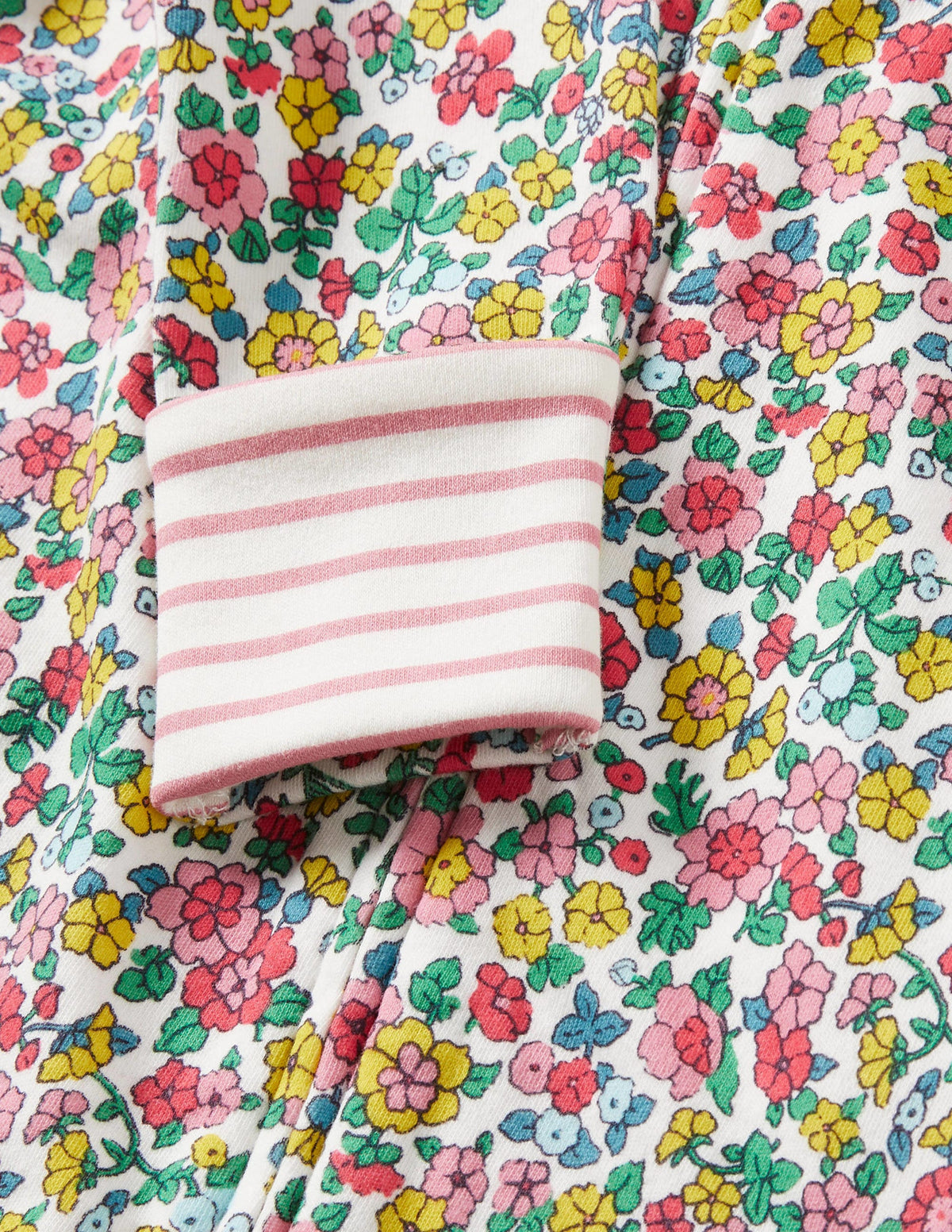 Zip Sleepsuit-Multi Vintage Flowerbed - Image 3