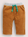 Jersey-lined Cord Trousers-Butterscotch Brown